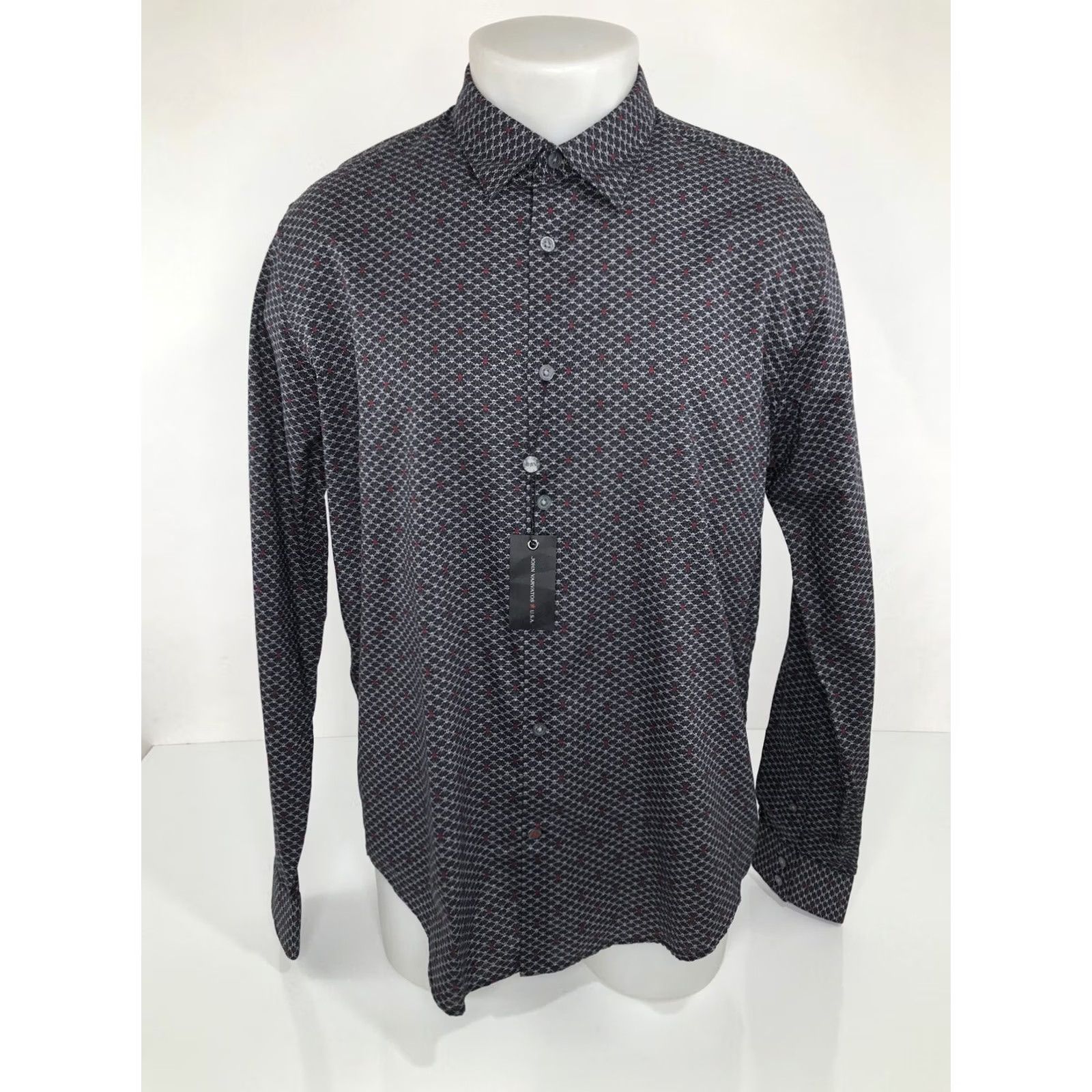 John Varvatos JOHN VARVATOS U.S.A - NEW w TAGS - Pirate SKULL & CROSSBONES All Over Lg. Shirt Shirt Mens L Black / Gray / Red XS? Size US L / EU 52-54 / 3 - 3 Thumbnail