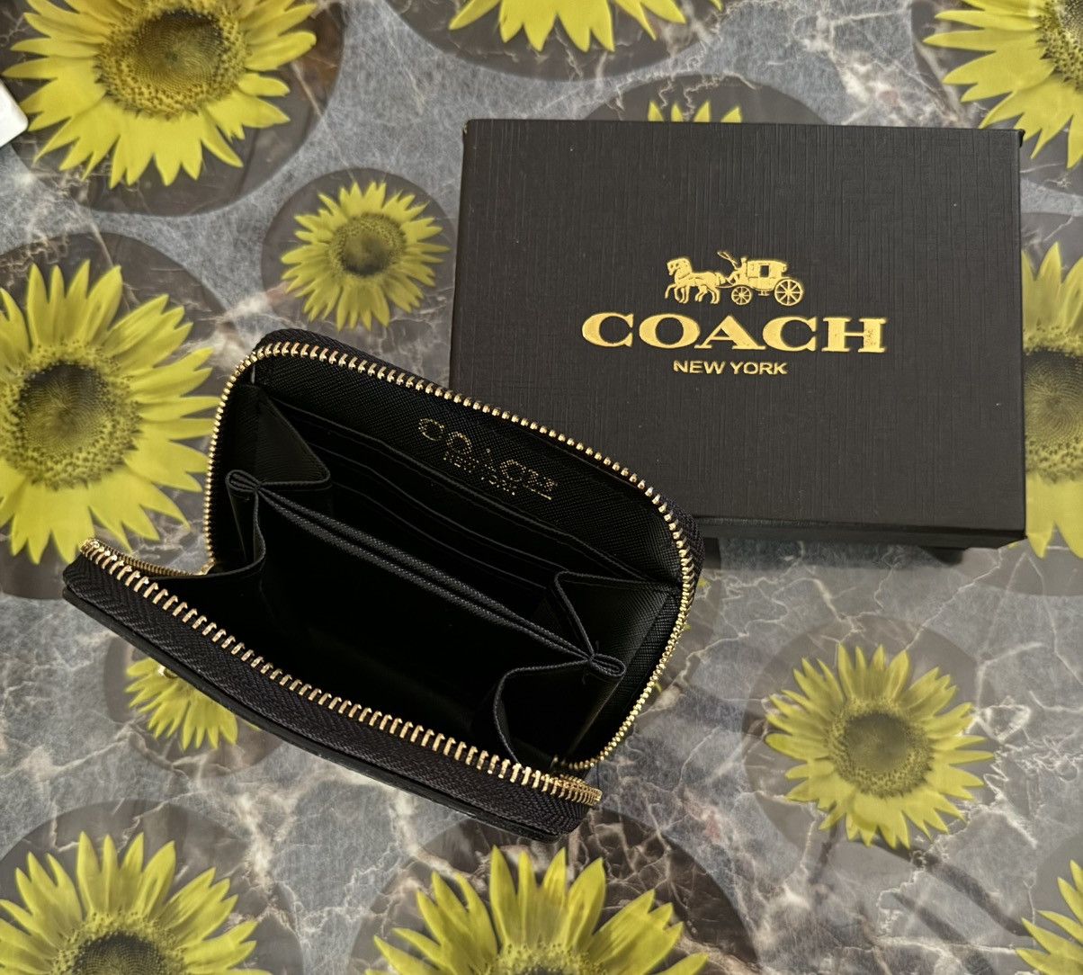 Coach Coach Black Floral Print Small Zip Wallet with Box Size ONE SIZE - 3 Thumbnail