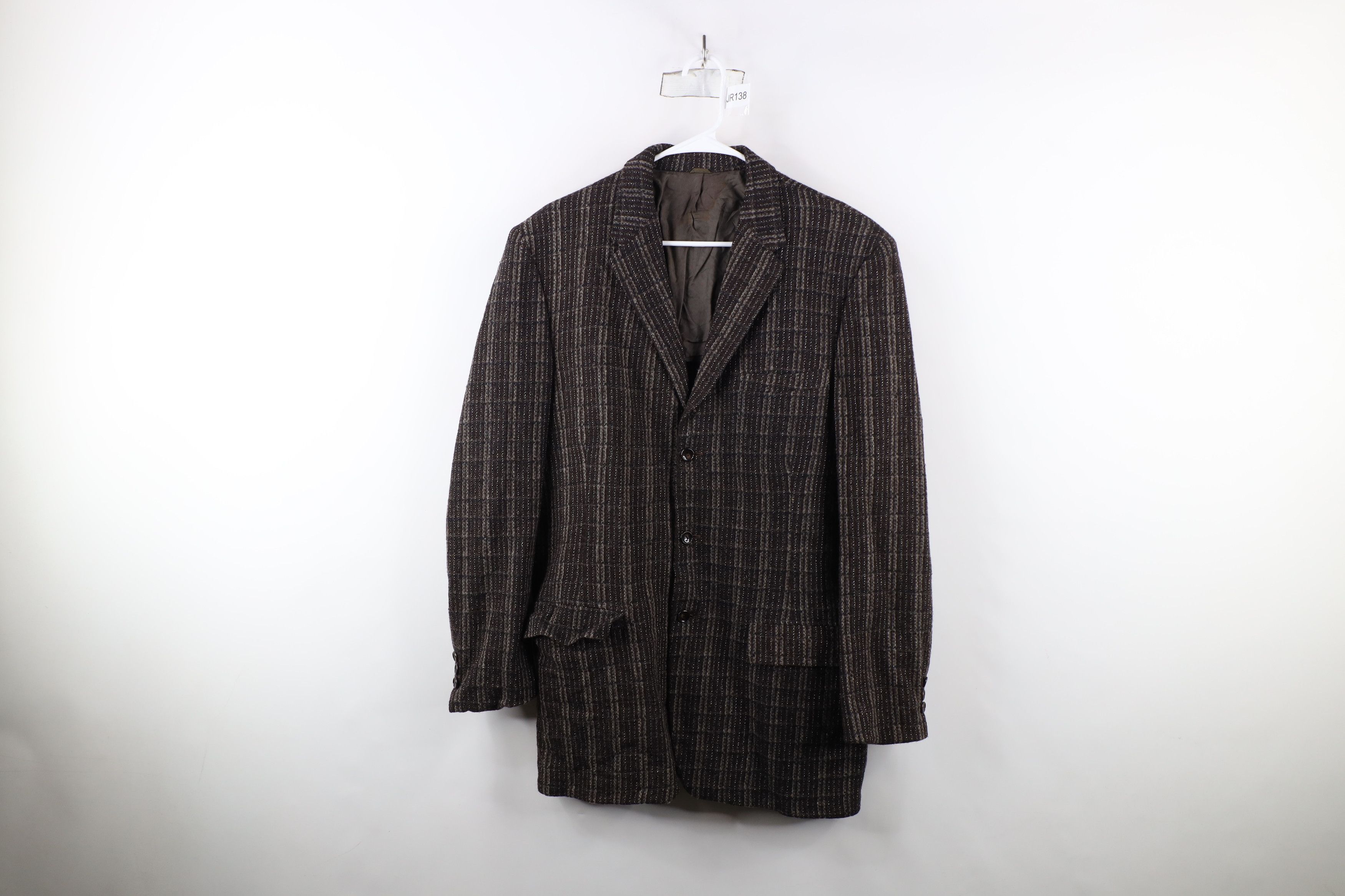 Vintage Vintage 50s 60s Streetwear Wool Tweed Suit Jacket Blazer USA Size US L / EU 52-54 / 3 - 1 Thumbnail