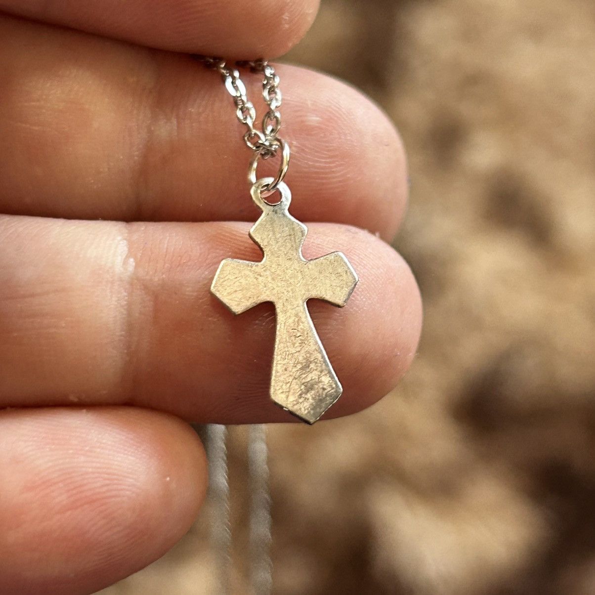 Handmade Handcrafted vintage delicate silver cross pendant necklace Size ONE SIZE - 6 Thumbnail