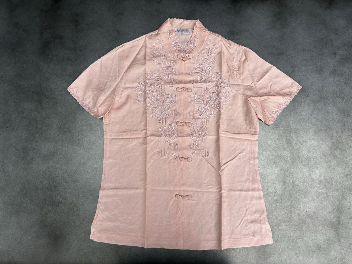 Vintage Vintage Hand Embroidered Silk Short Sleeve Chinese Mandarin Size M / US 6-8 / IT 42-44 - 9 Thumbnail