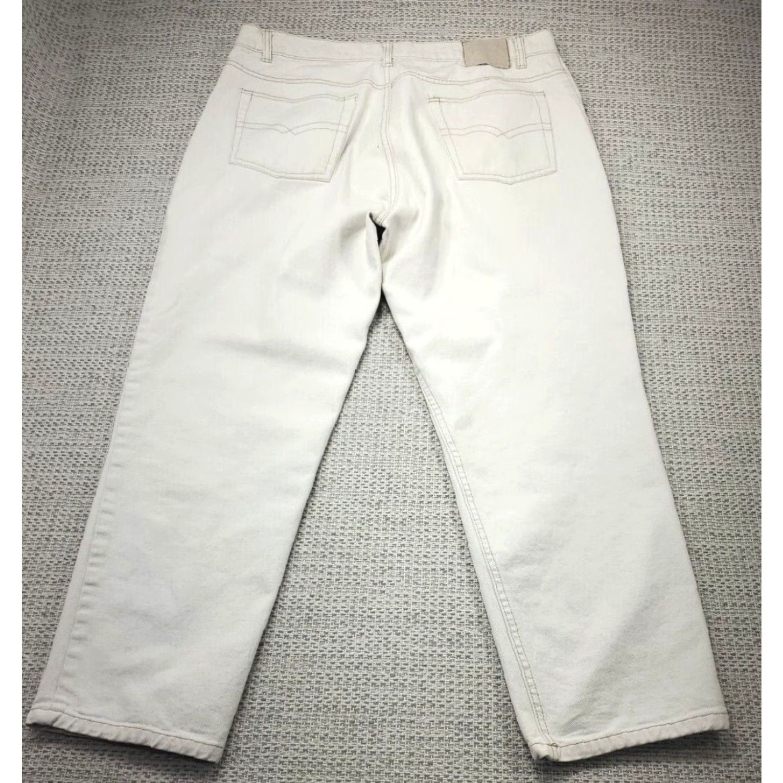 Bugle Boy VINTAGE Bugle Boy Jeans Mens 38 White 38x30 Distressed 5-Pocket Denim Skater Grunge 90s Logo Gold Crest USA Mens Size US 38 / EU 54 - 2 Thumbnail