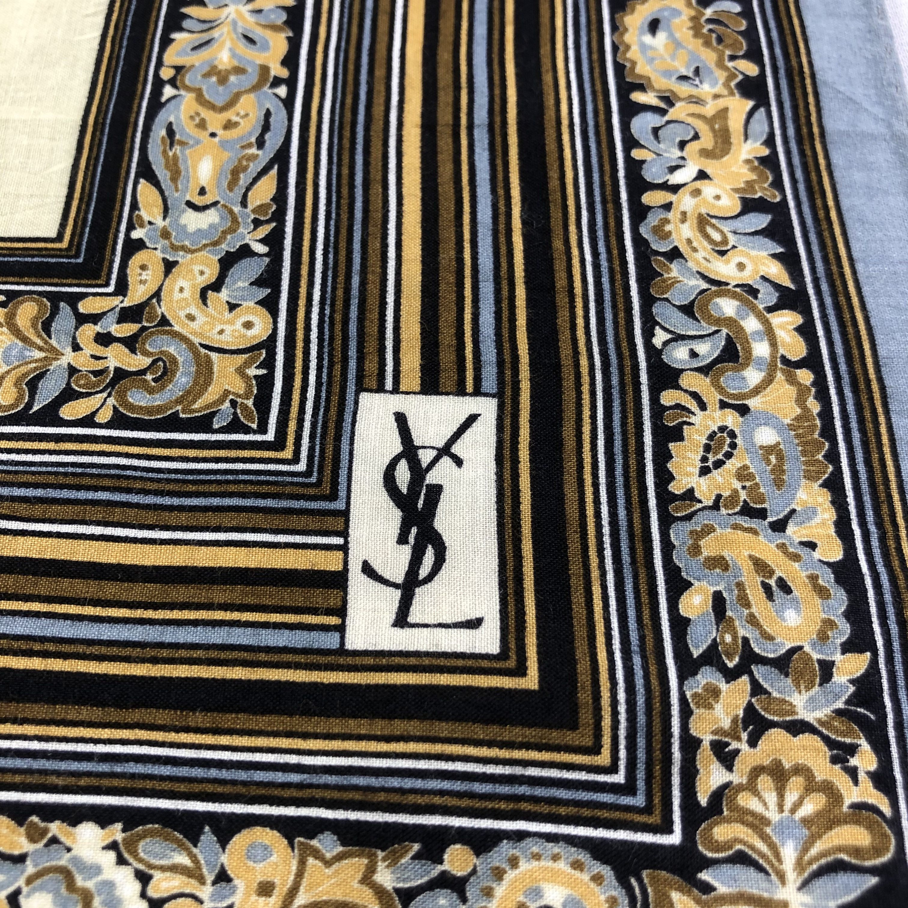 Vintage × Yves Saint Laurent YSL Hand Rolled Handkerchief Neckerchief Bandana H1710 Size ONE SIZE - 4 Thumbnail