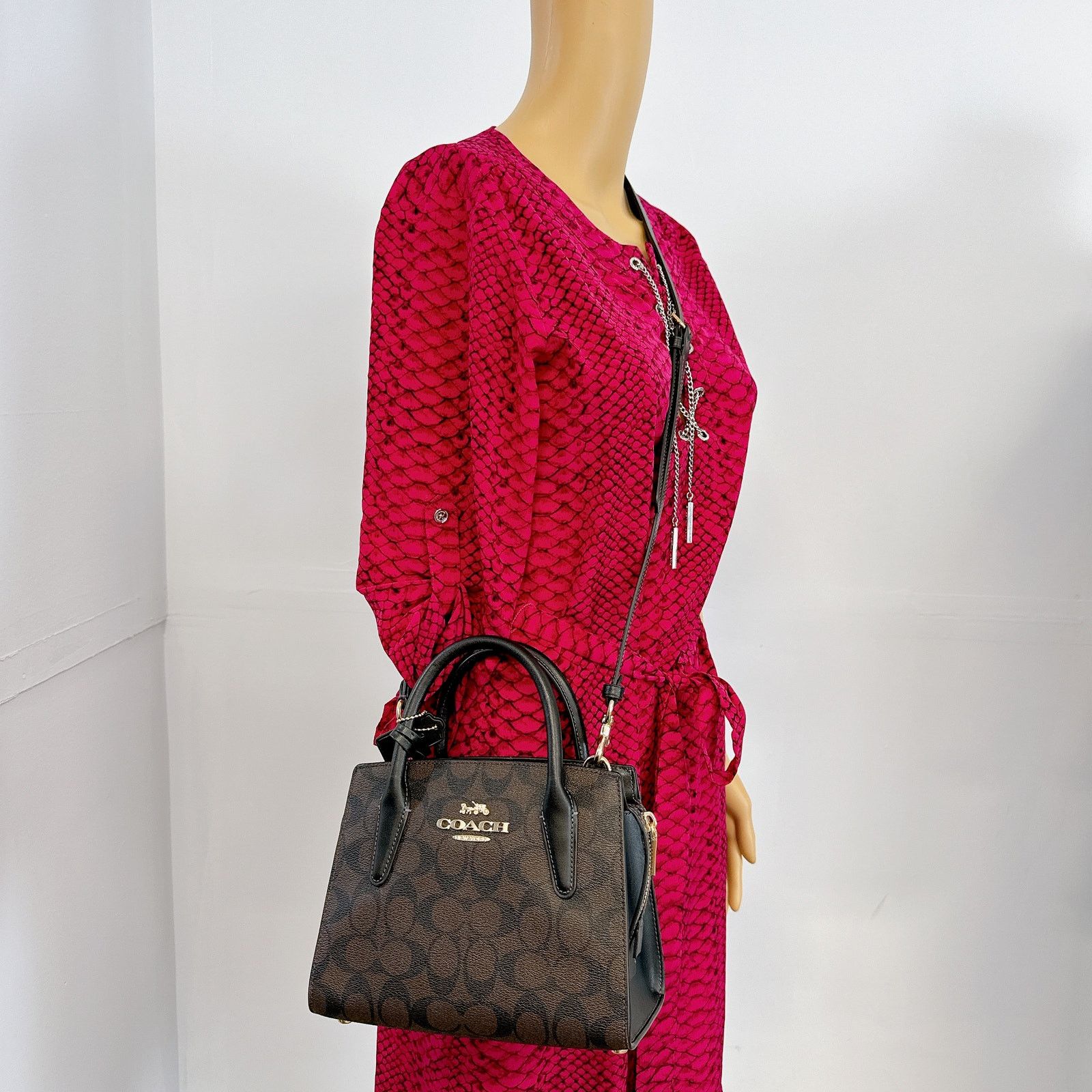 Coach Coach CP083 Andrea Carryall Bag In Signature Canvas IN Brown Size ONE SIZE - 2 Thumbnail