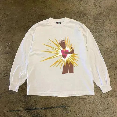 VIBE Heart pattern casual retro long sleeve t-shirt Size US L / EU 52-54 / 3 - 1 Thumbnail