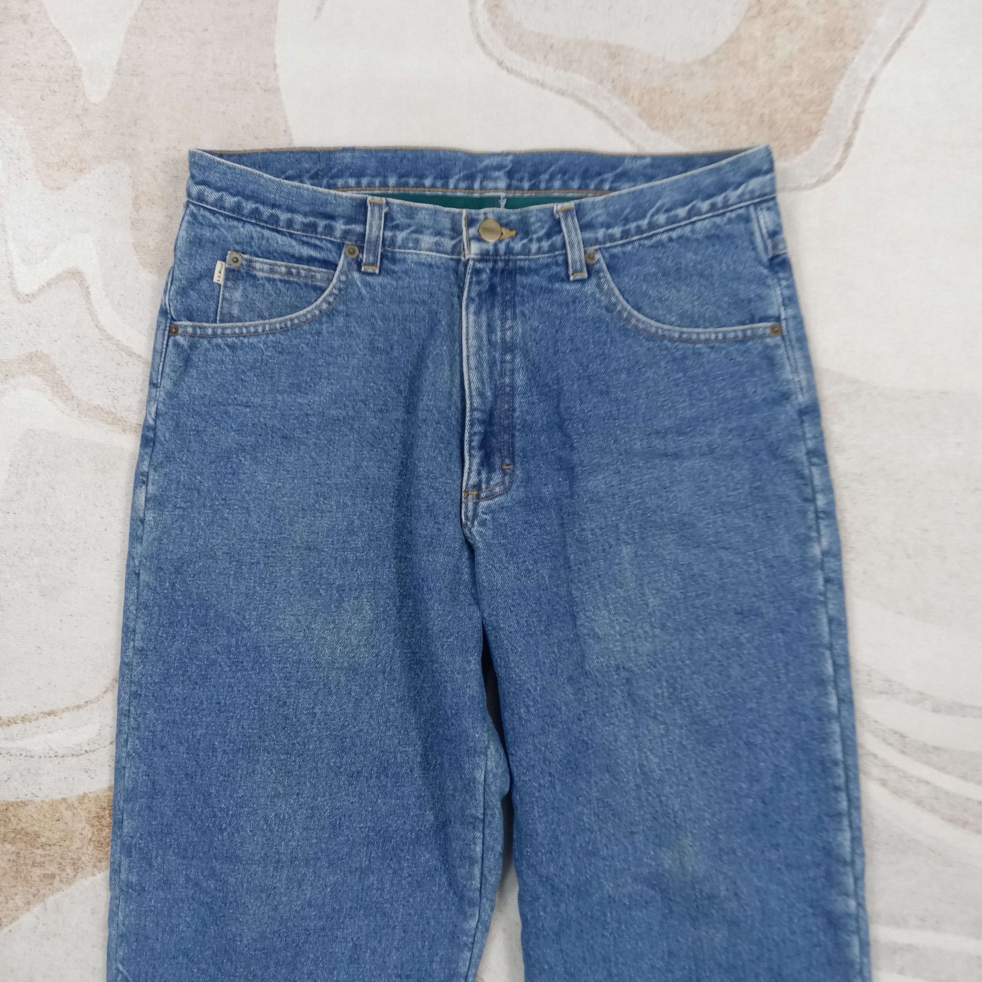 L.L. Bean L.L. Bean American Inner Fleece Denim Jeans C280N1 Size US 33 - 2 Thumbnail