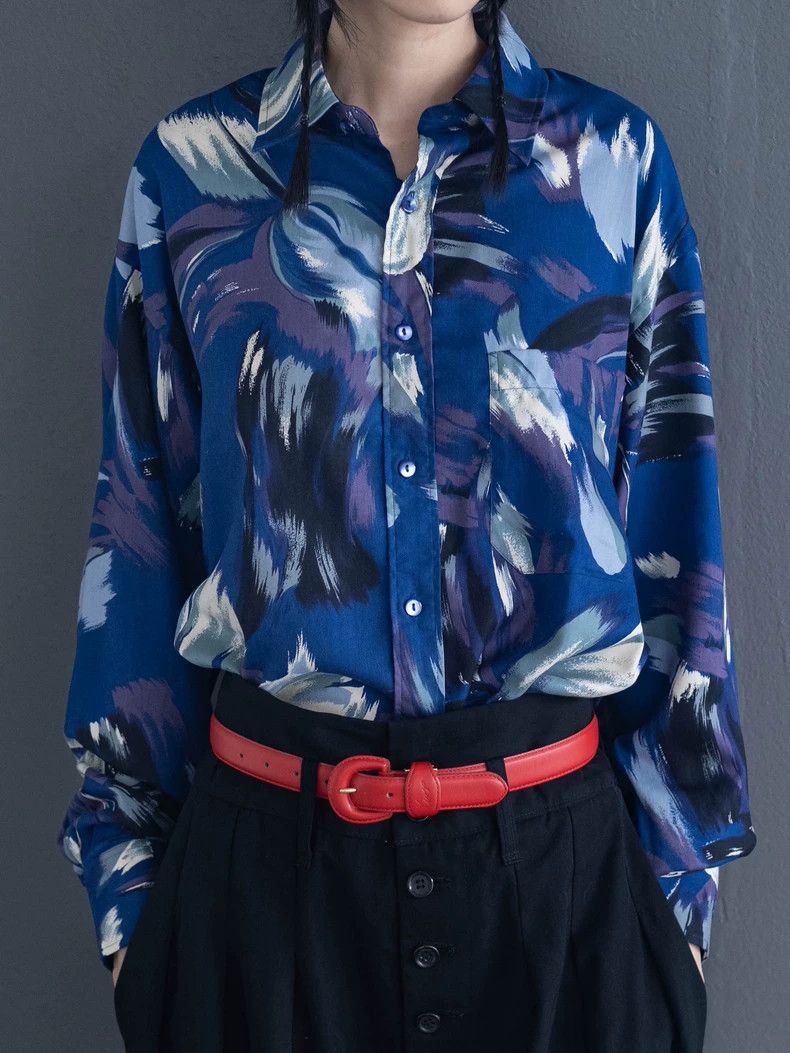 Kenzo KENZO Vintage blue tulip shirt for men Size US L / EU 52-54 / 3 - 5 Thumbnail