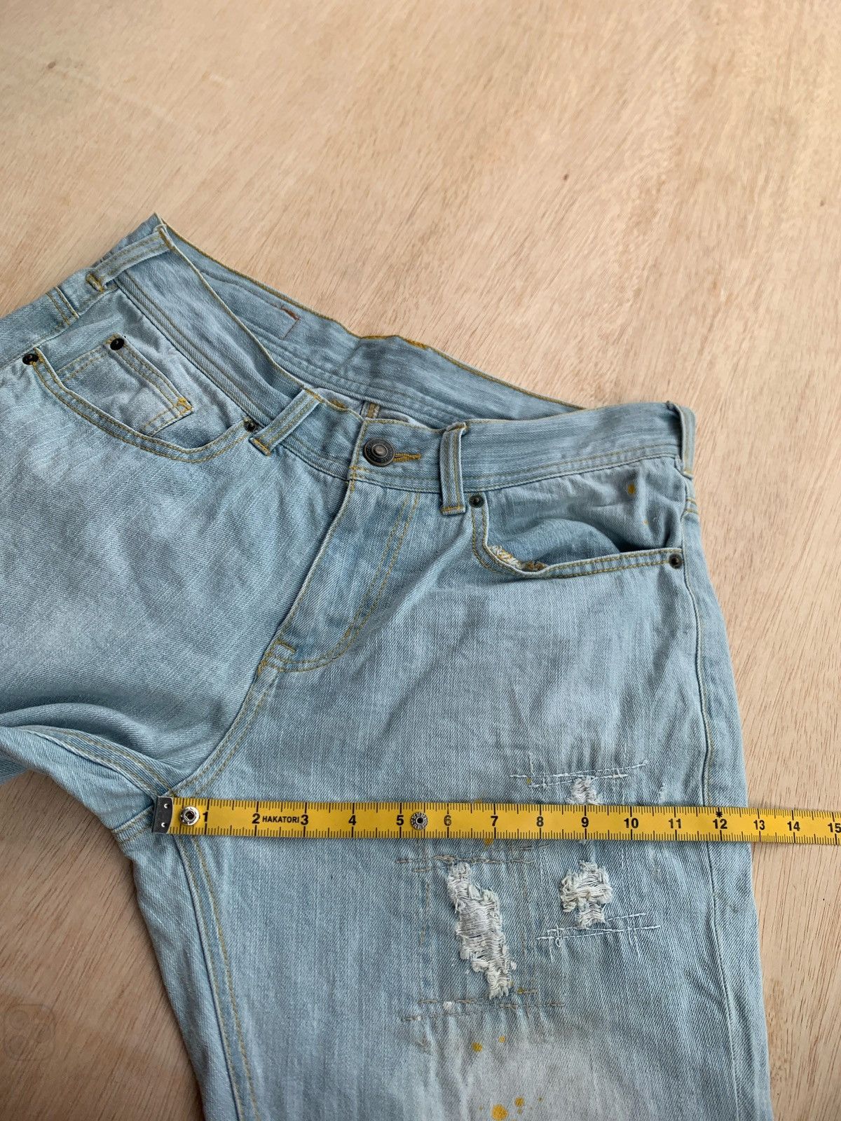 Issey Miyake × Japanese Brand × Tete Homme Tete Homme Distressed Denim Jeans Size US 33 - 12 Thumbnail