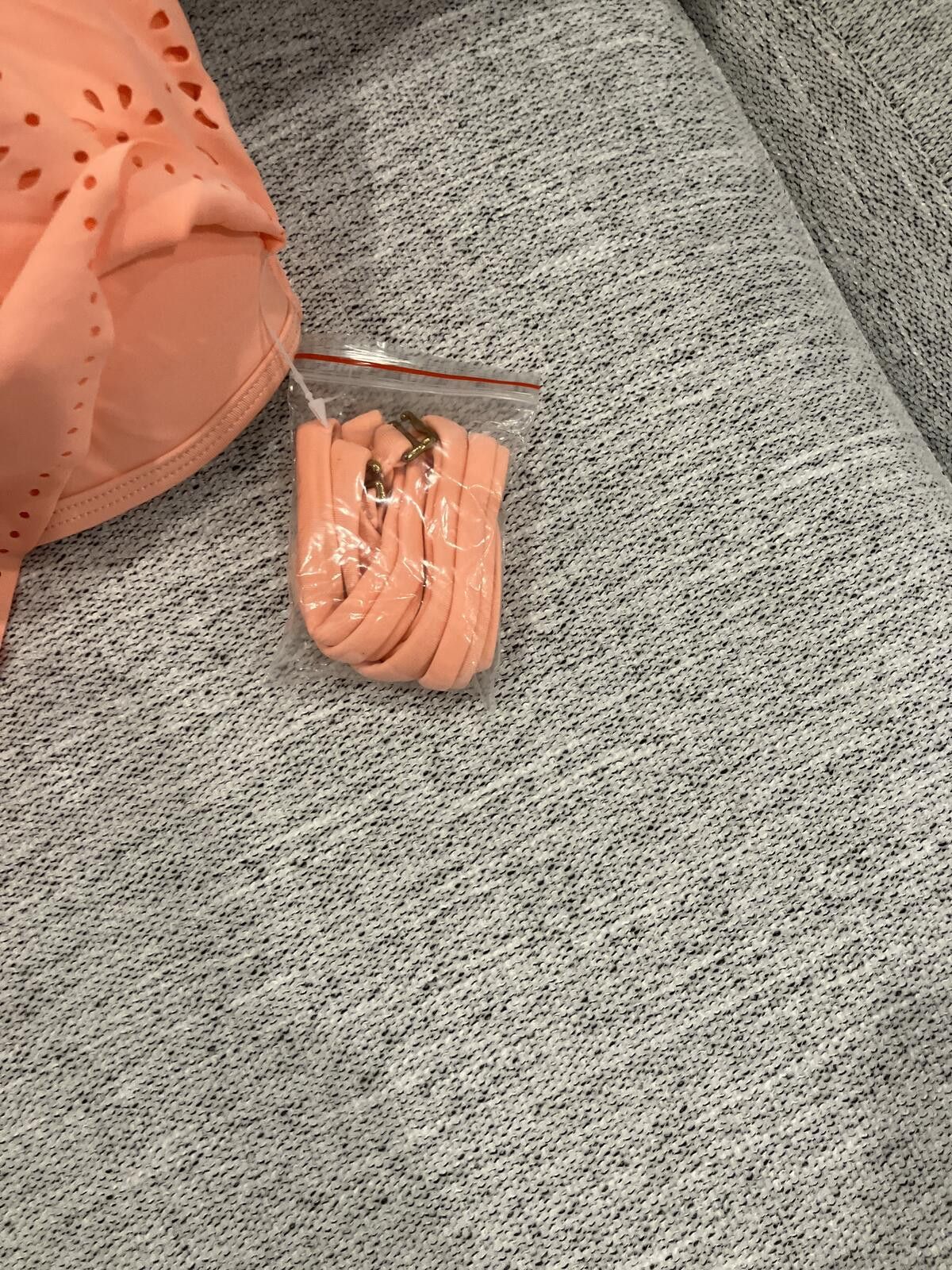 Unknown London Peach Strapless Bandeau Bikini Top with Laser Cut Design Size ONE SIZE - 3 Thumbnail