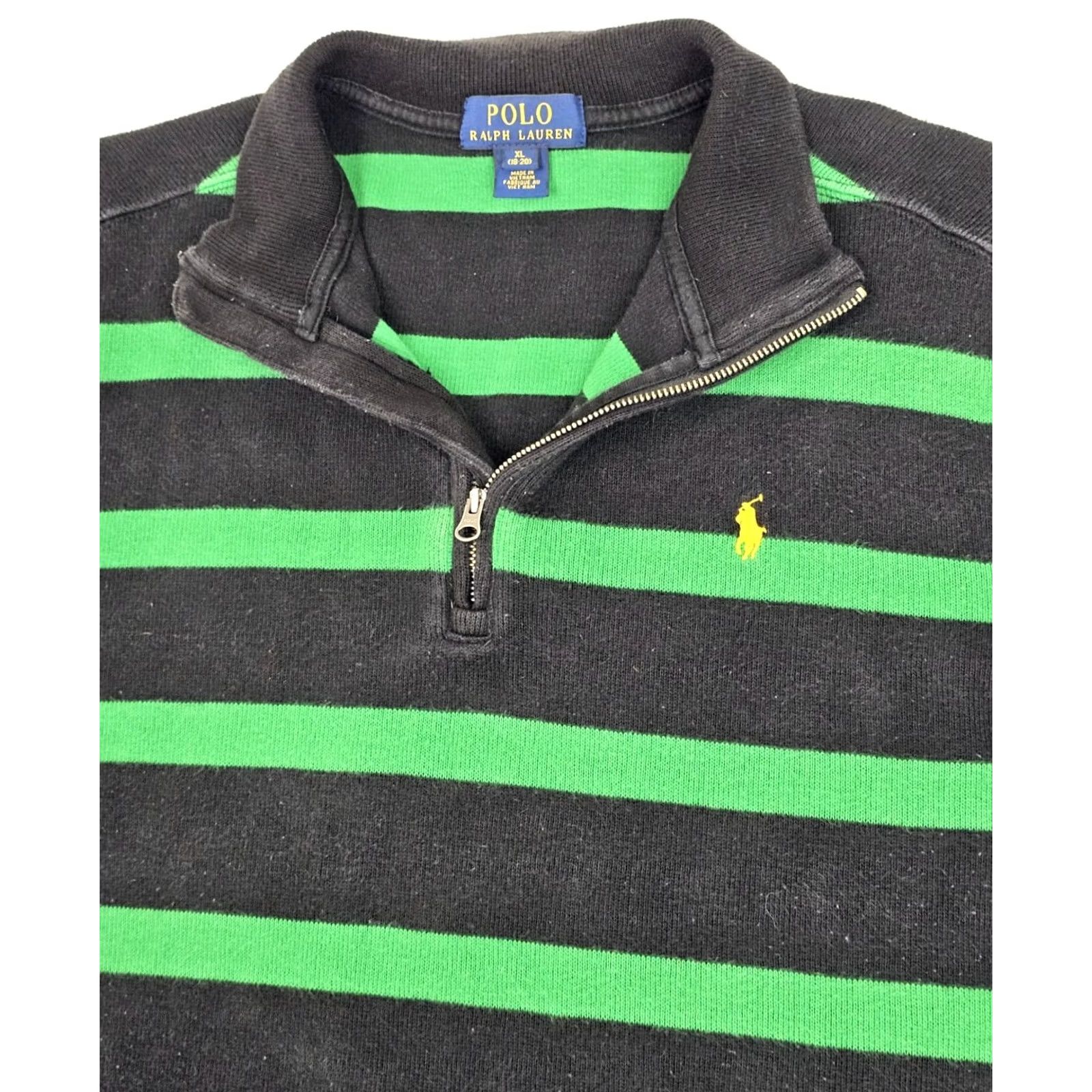 Polo Ralph Lauren VTG Polo Ralph Lauren 1/4 Zip Rugby Sweater Men XL Green Striped Polo Ralph Lauren 1/4 Zip Rugby Sweater Men XL Green Striped Size US XL / EU 56 / 4 - 2 Thumbnail