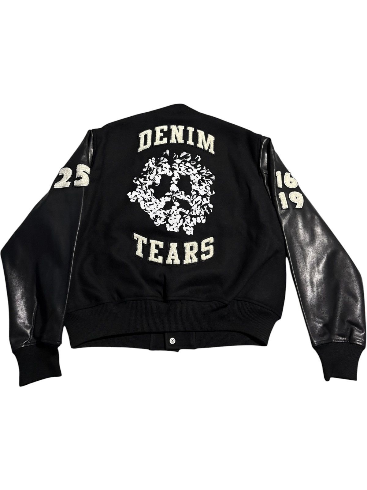 DENIM TEARS M New Denim Tears Peace Wreath Varsity Jacket Letterman Size US M / EU 48-50 / 2 - 1 Thumbnail