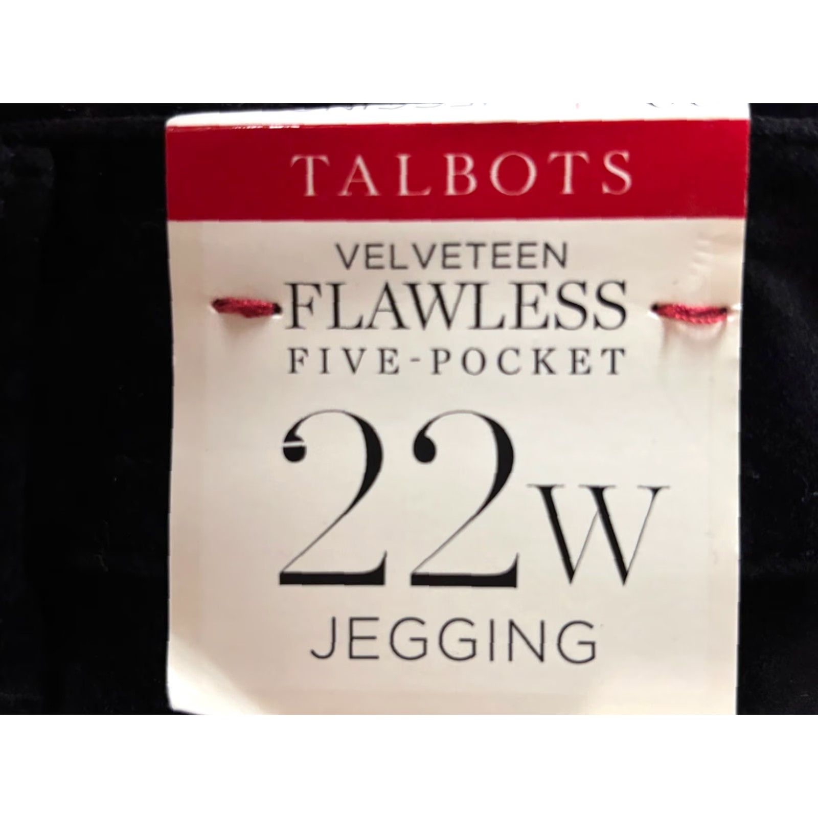Talbots Talbots Flawless 5 Pocket Velveteen Jegging Pants 22W Plus Black Women Size 40" / US 18 - 5 Thumbnail