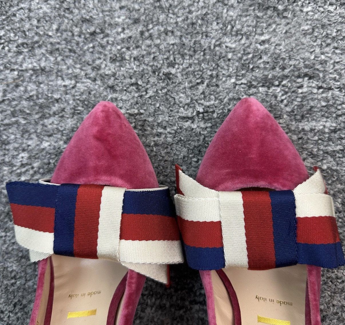 Gucci Gucci Pink Velvet Bow High Heels K12 Size US 6 / IT 36 - 3 Thumbnail