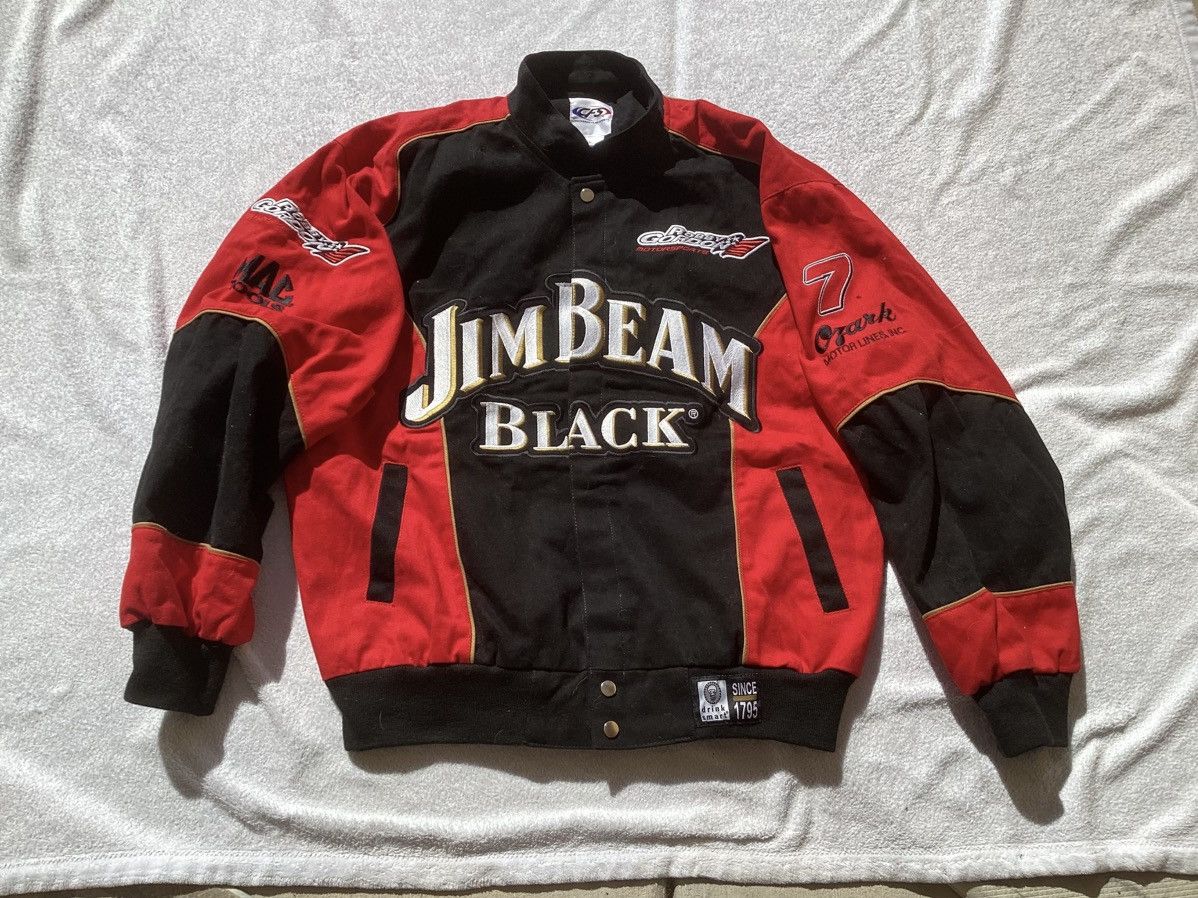 NASCAR Vtg Robby Gordon Jim beam black whiskey racing twill jacket Size US L / EU 52-54 / 3 - 1 Thumbnail