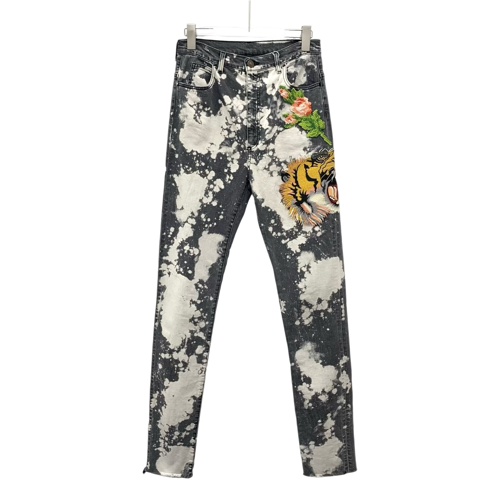 Gucci Gucci Tiger Flower Embroidered Bleached Jeans Size 32 Size US 32 / EU 48 - 1 Thumbnail