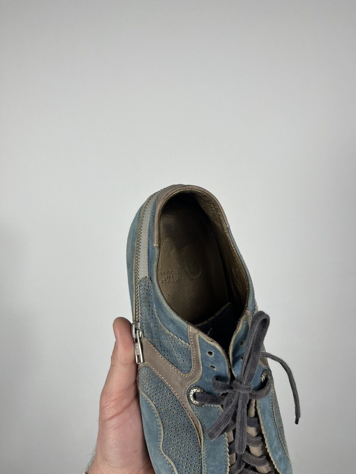 Other RG Italian Suede Leather Shoes Side Zip Perforated EU 42.5 Size US 9.5 / EU 42-43 - 14 Thumbnail