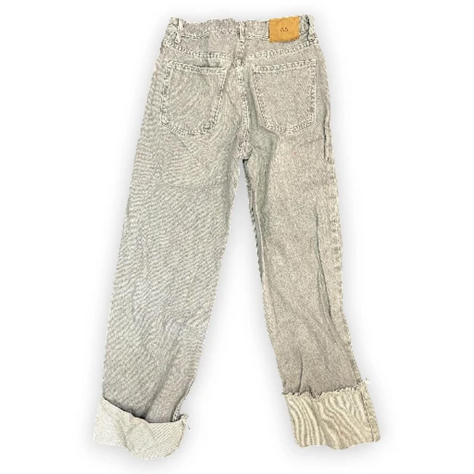 Zara Zara Cuffed Regular Fit Girls Jeans Size: 11-12 Years (G29) Size 24" / US 00 / IT 34 - 2 Thumbnail