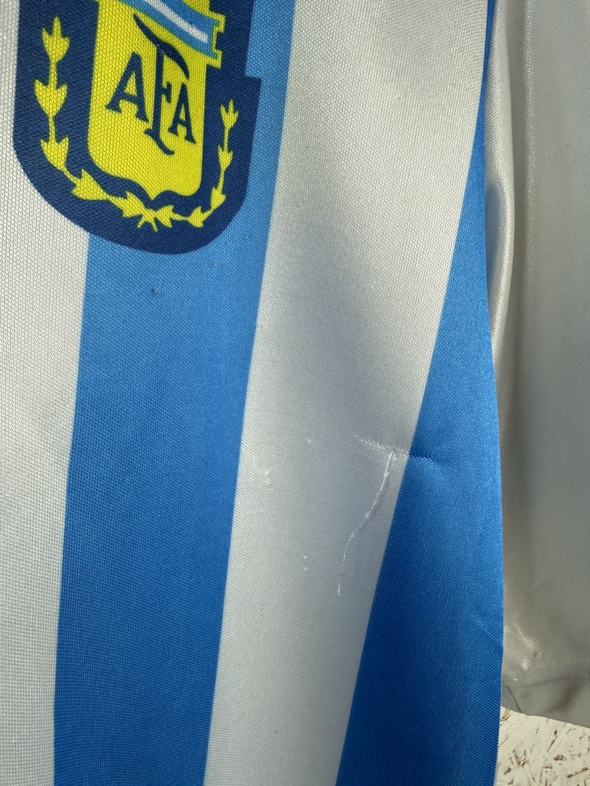 Vintage 90s Reusch Argentina Football Soccer Retro Jersey Size 3 (L) Size US L / EU 52-54 / 3 - 7 Thumbnail