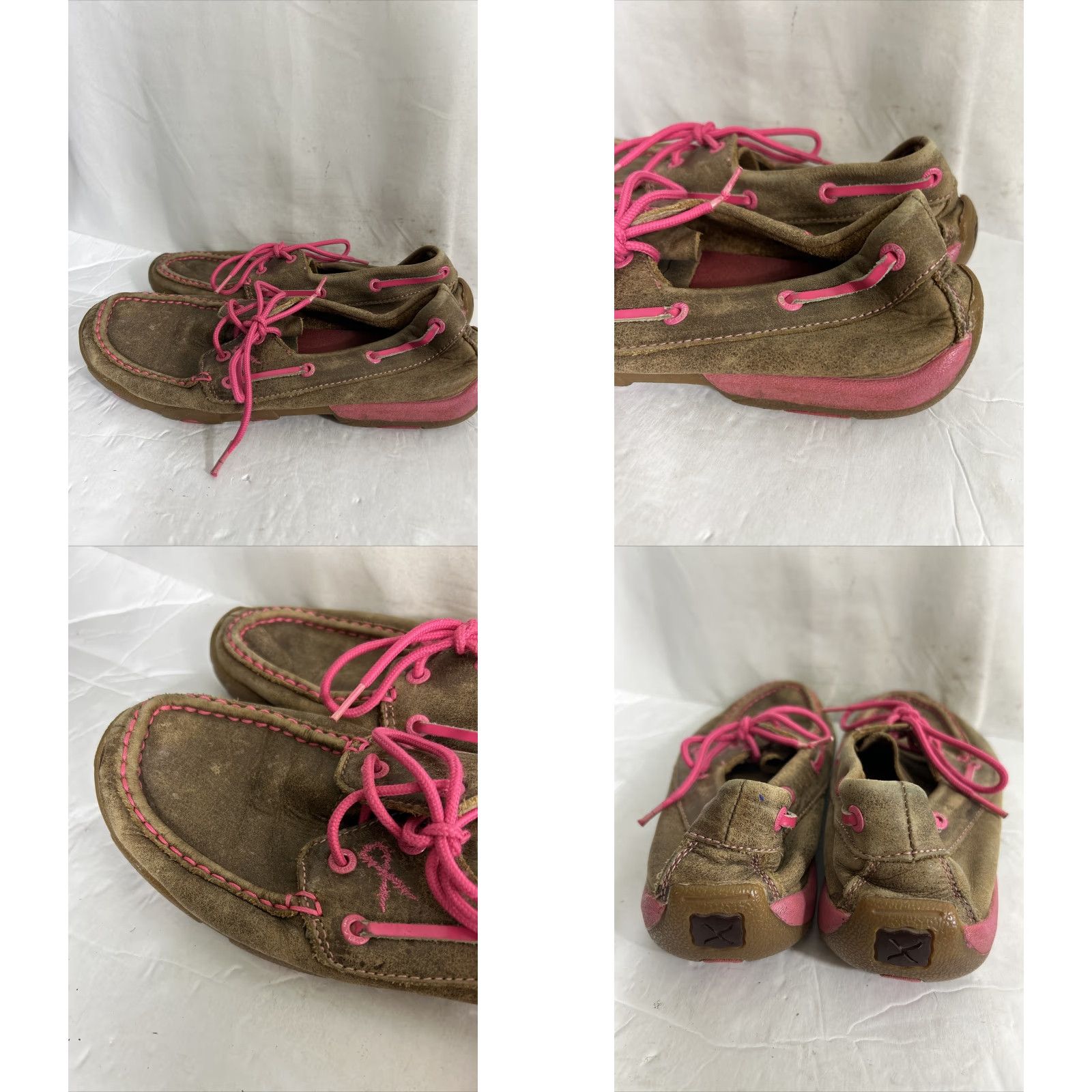 Twisted X Twisted X Women Boat Shoe Flat Leather Brown Pink 8.5 M-US Spring Summer Casual Party/Cocktail Travel Womens Size US 9 / IT 39 - 8 Thumbnail