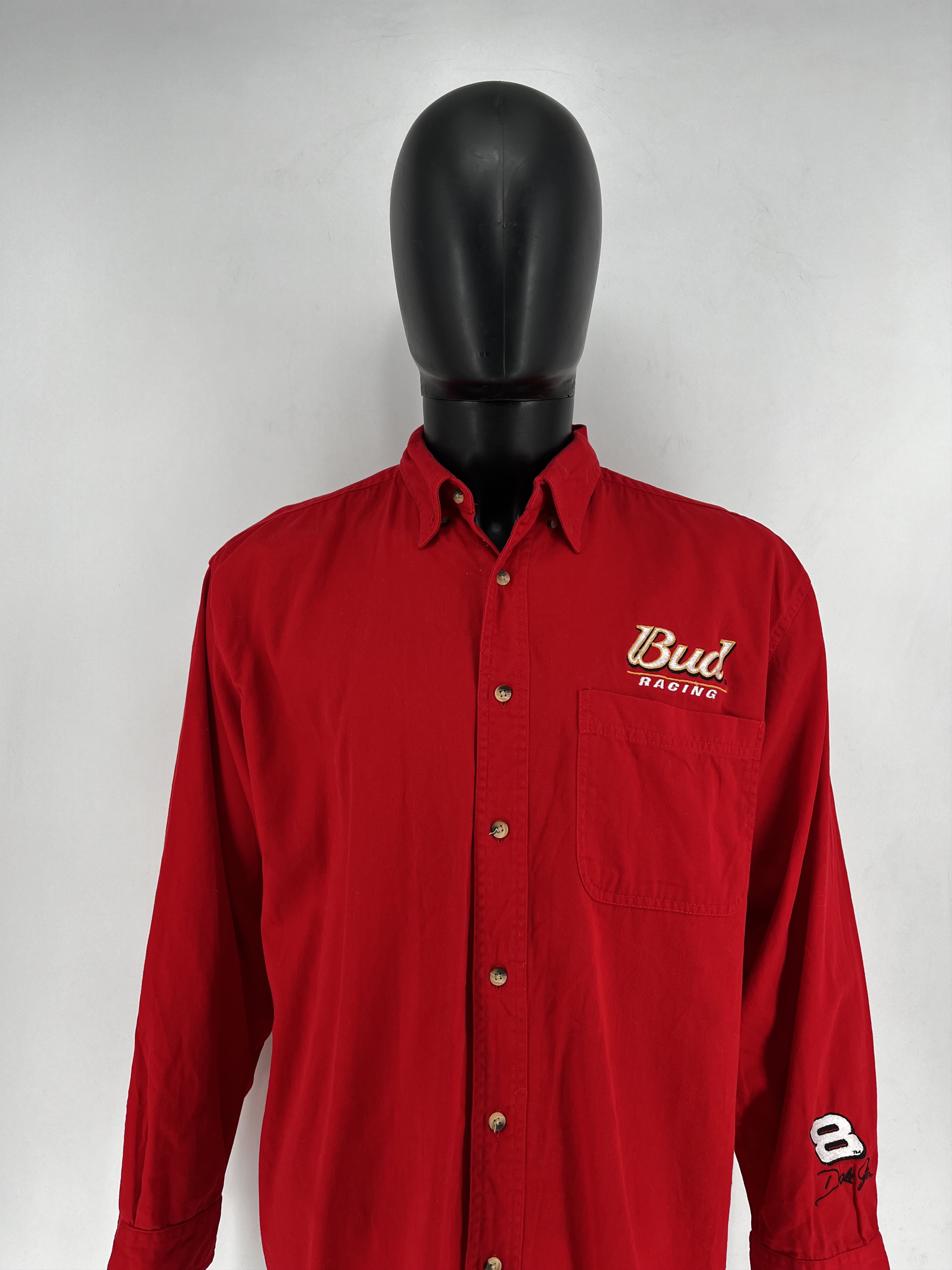 NASCAR Winners Circle Men’s Dale Jr. #8 Bud Racing Shirt Cotton Red Size US XL / EU 56 / 4 - 1 Thumbnail