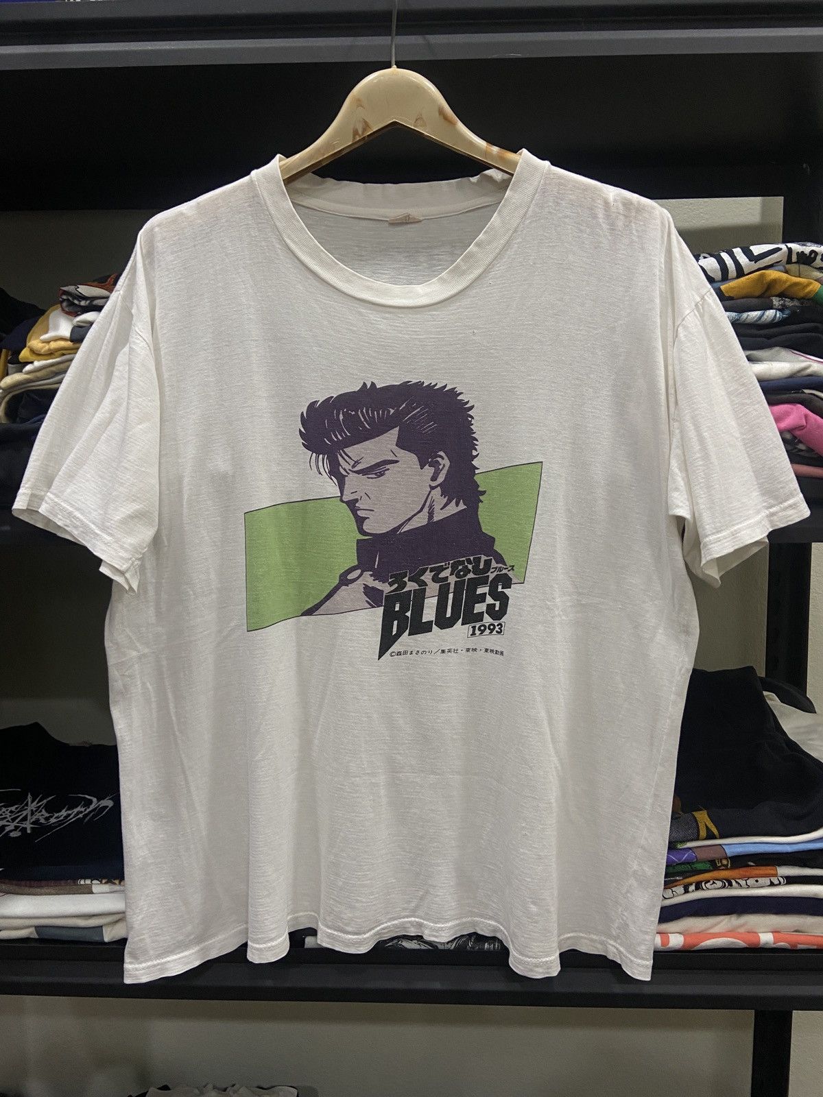 Anime × Vintage Vintage 90s ANIME BLUES Cartoon Comic Japan Movie T-SHIRT Size US L / EU 52-54 / 3 - 1 Thumbnail