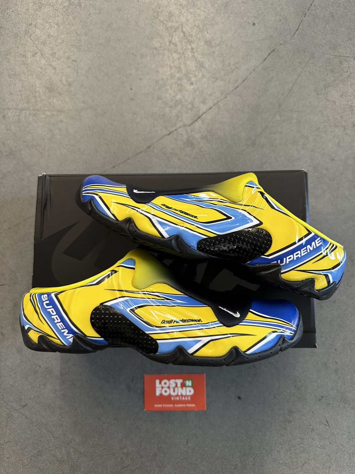 Nike × Supreme 2024 Nike Clogposite Supreme Opti Yellow Blue | Grailed