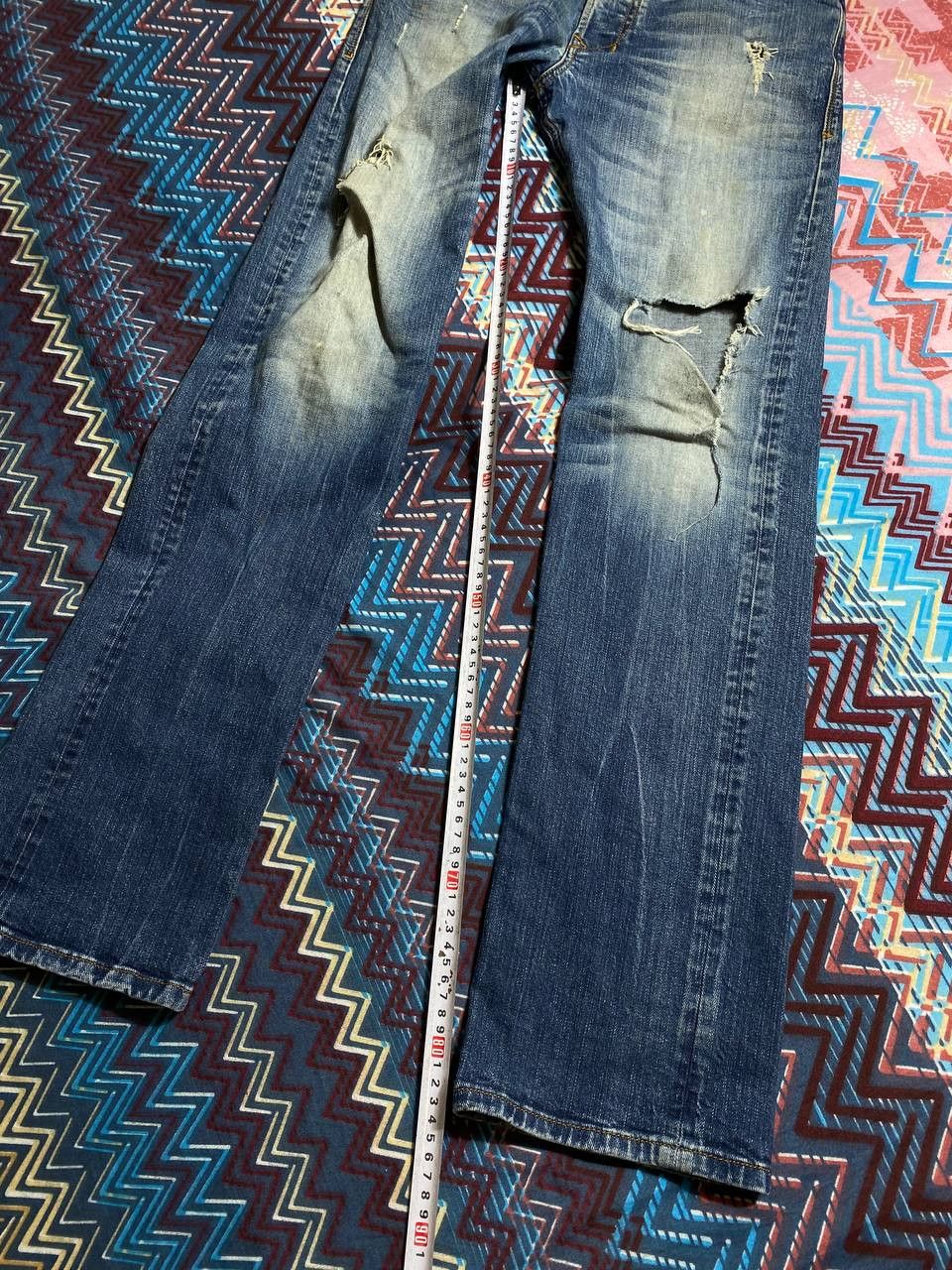 Diesel × Vintage DIESEL🔥THRASHED DISTRESSED DENIM Size US 30 / EU 46 - 15 Thumbnail