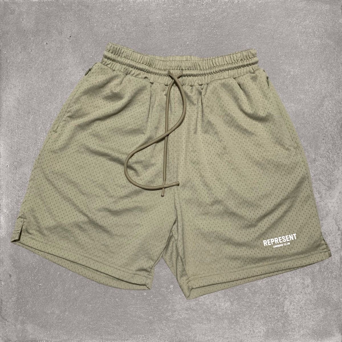 Represent Clo. Represent Small Shorts Owners Club Mesh Khaki Green Bottoms Size US 30 / EU 46 - 1 Thumbnail