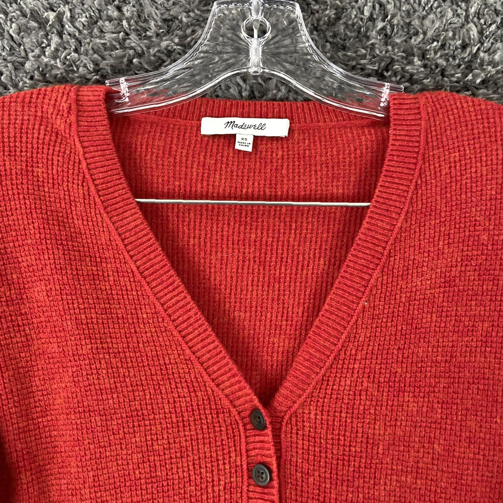 Madewell VINTAGE? No. Madewell Blouse Sweater Red Women XS V-Neck Long Sleeve Pullover Woman XS Red Size XS / US 0-2 / IT 36-38 - 5 Thumbnail
