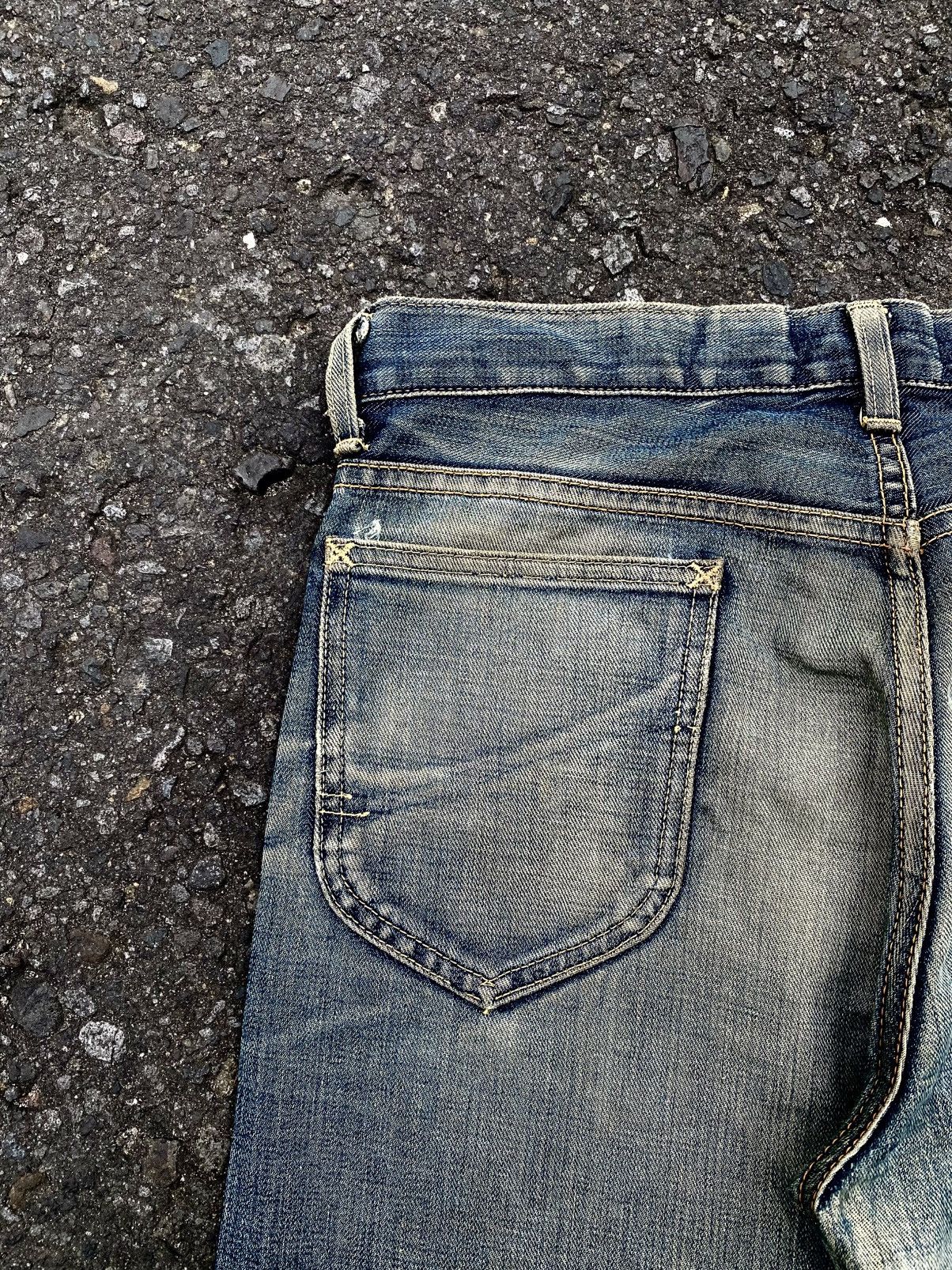Lee Vtg Lee Half Selvedge Distressed Denim Mud Wash🇯🇵 Size US 32 / EU 48 - 14 Thumbnail