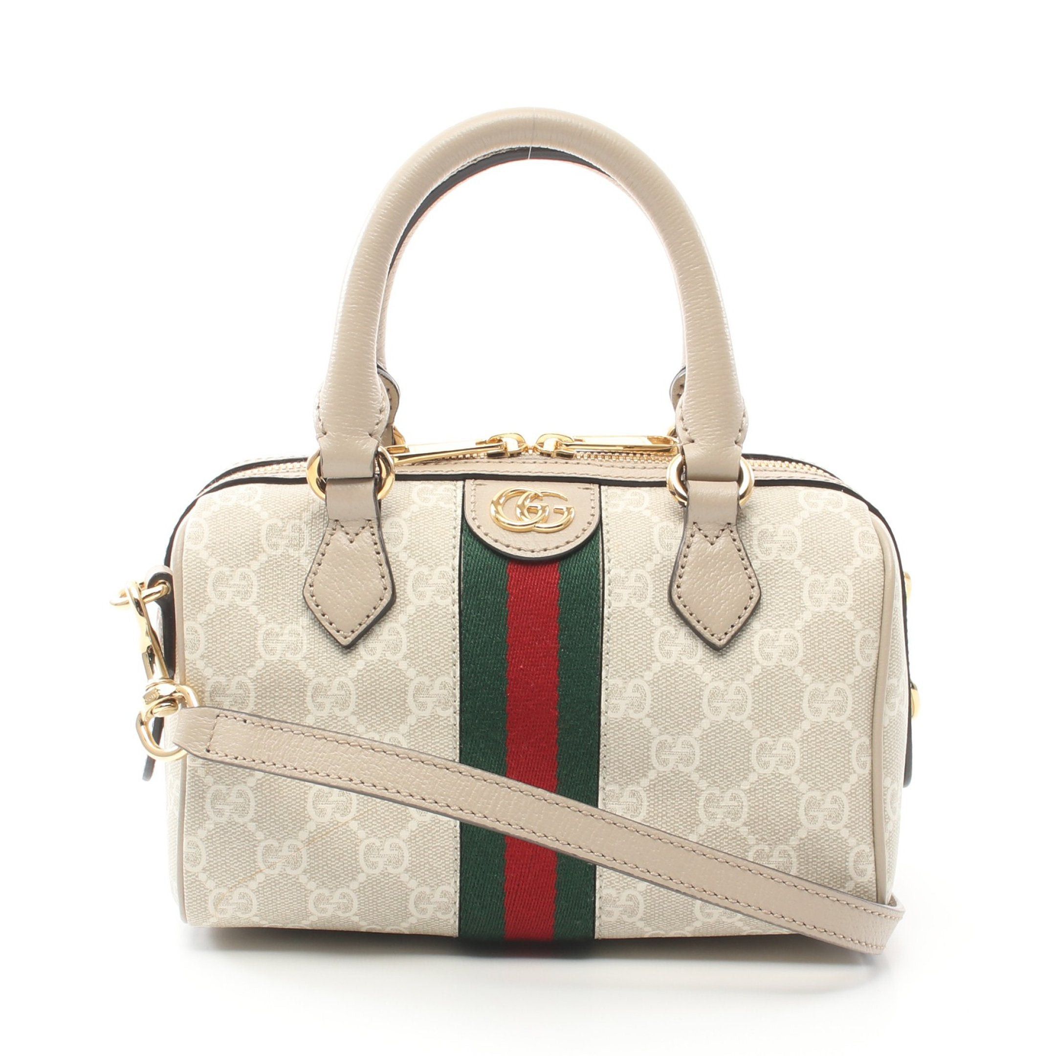 Gucci Gucci Ophidia Mini Top Handle Bag Sherry Line Handbag Leather Beige Size ONE SIZE - 1 Thumbnail