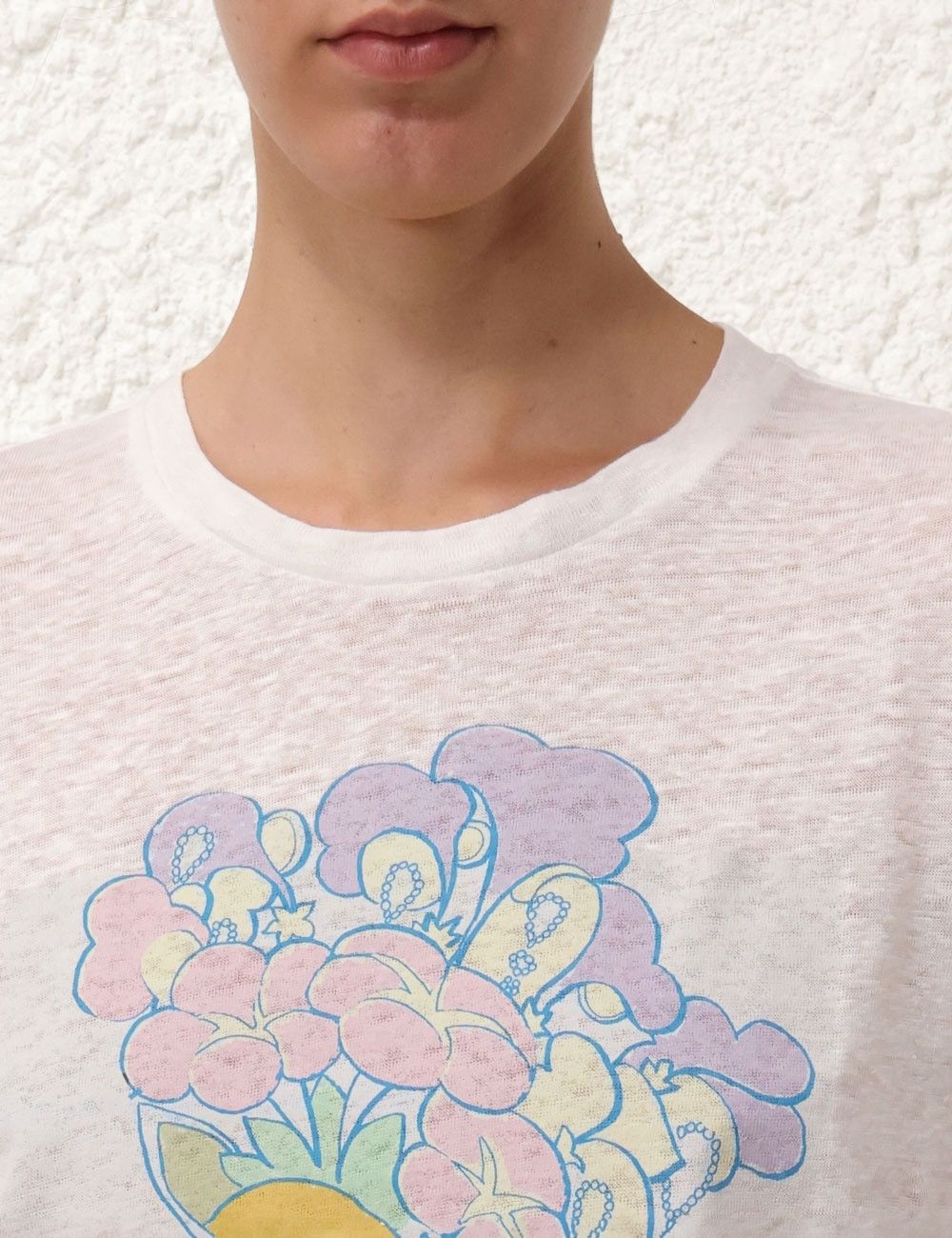 Zimmermann oc11z0525 Pop Printed Straight T-Shirt in Multicolor Size M / US 6-8 / IT 42-44 - 5 Thumbnail