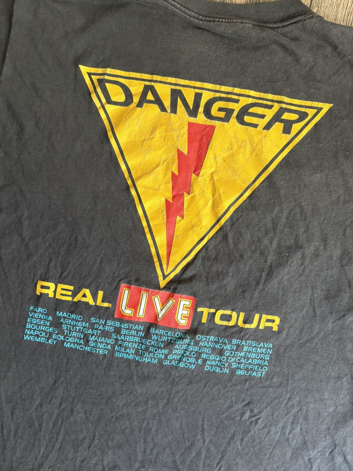 Band Tees × Iron Maiden Iron Maiden Vintage 1993 Real Danger Live Tour Tee Shirt Size US L / EU 52-54 / 3 - 11 Thumbnail