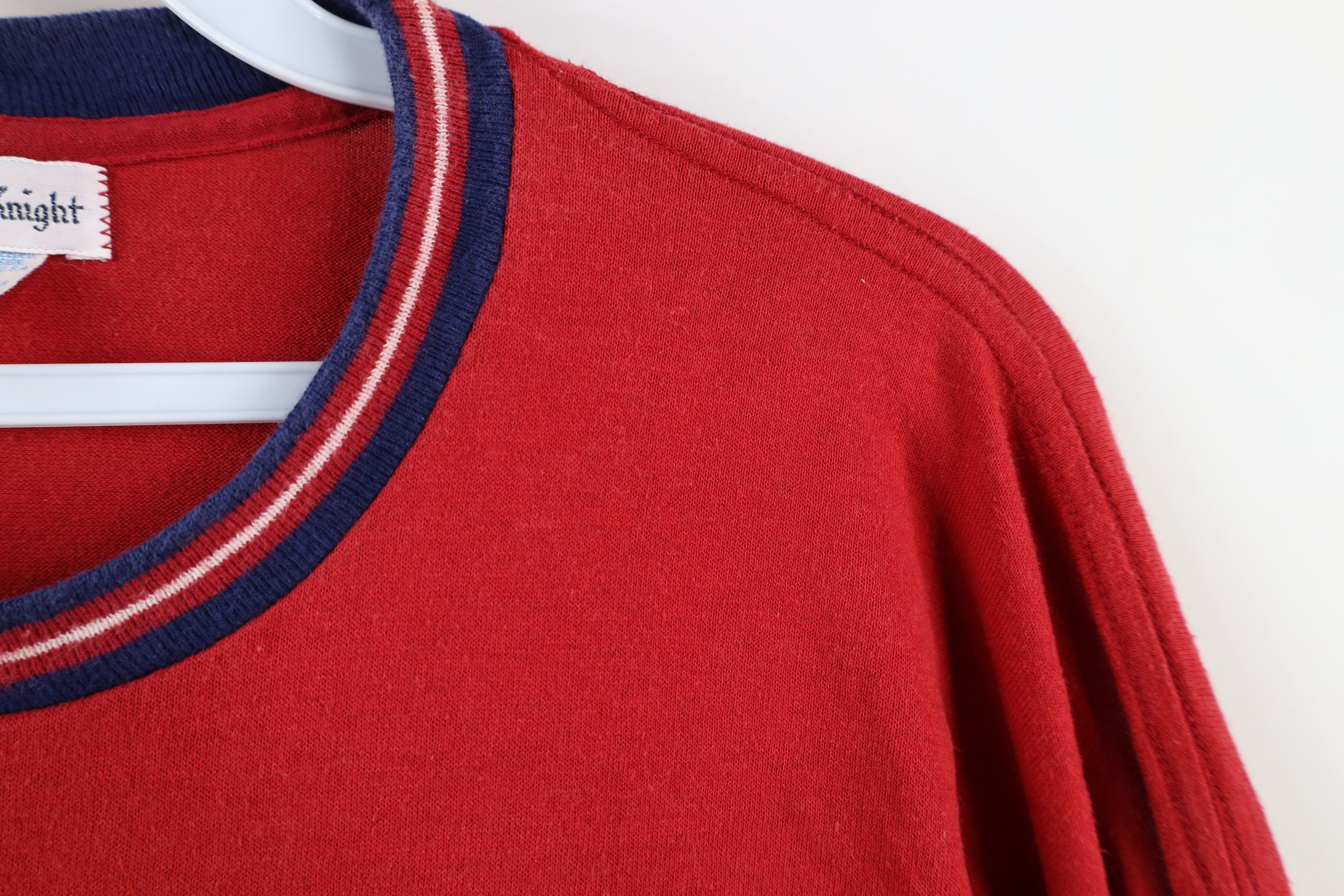 Vintage Vintage 70s Streetwear Blank Long Sleeve T-Shirt Red USA Size US XL / EU 56 / 4 - 4 Thumbnail