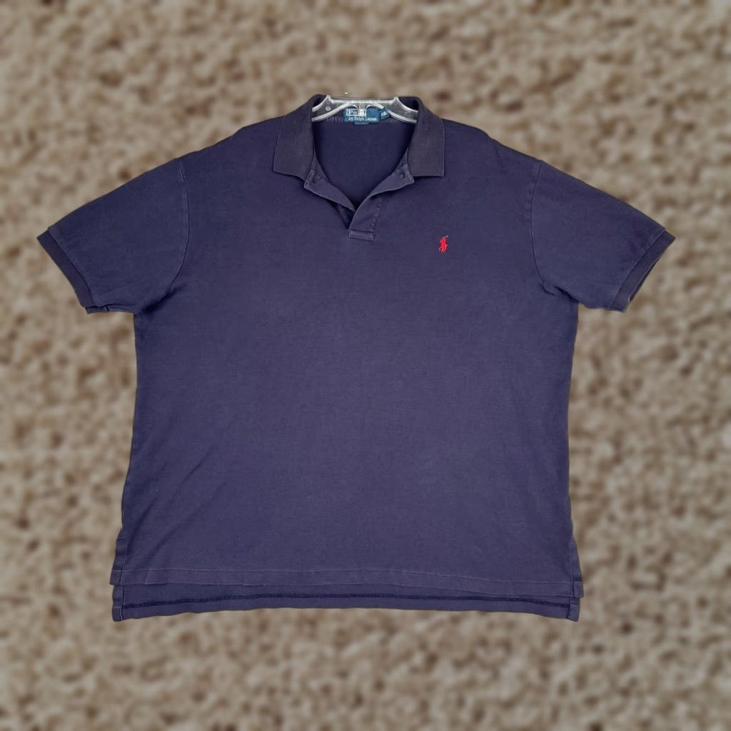 Ralph Lauren VINTAGE Ralph Lauren Polo Shirt Men 2XL Blue Short Sleeve 100% Cotton Polo Shirt Polo Shirt Blue 80s Golf Mens Size US XXL / EU 58 / 5 - 1 Thumbnail
