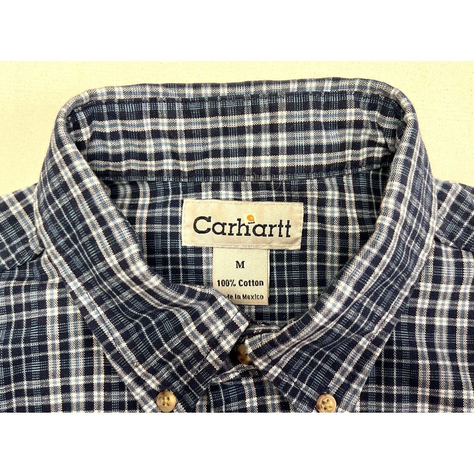 Carhartt Carhartt Shirt Men's Size Medium Blue Plaid Rugged Cotton Long Sleeve S94 Work Size US M / EU 48-50 / 2 - 3 Thumbnail