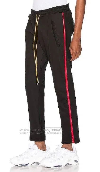 Rhude Black Side Stripe Drawstring Sweatpants Size 32. Size US 32 / EU 48 - 1 Thumbnail