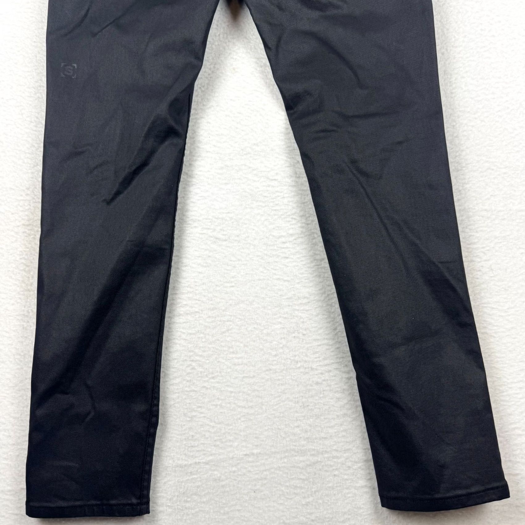 Denime SERENaDE Mens Jeans 36x32 Black Waxed Fitted Denim Stretch 5-Pocket Design EUC Vintage No Size US 36 / EU 52 - 5 Thumbnail