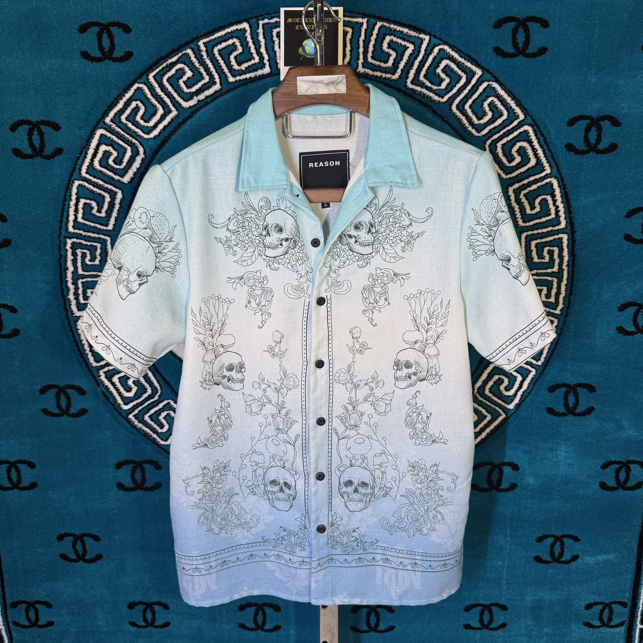 Reason DE LOS MUERTOS SKULL FLORA S/S BUTTON UP Size US L / EU 52-54 / 3 - 1 Preview