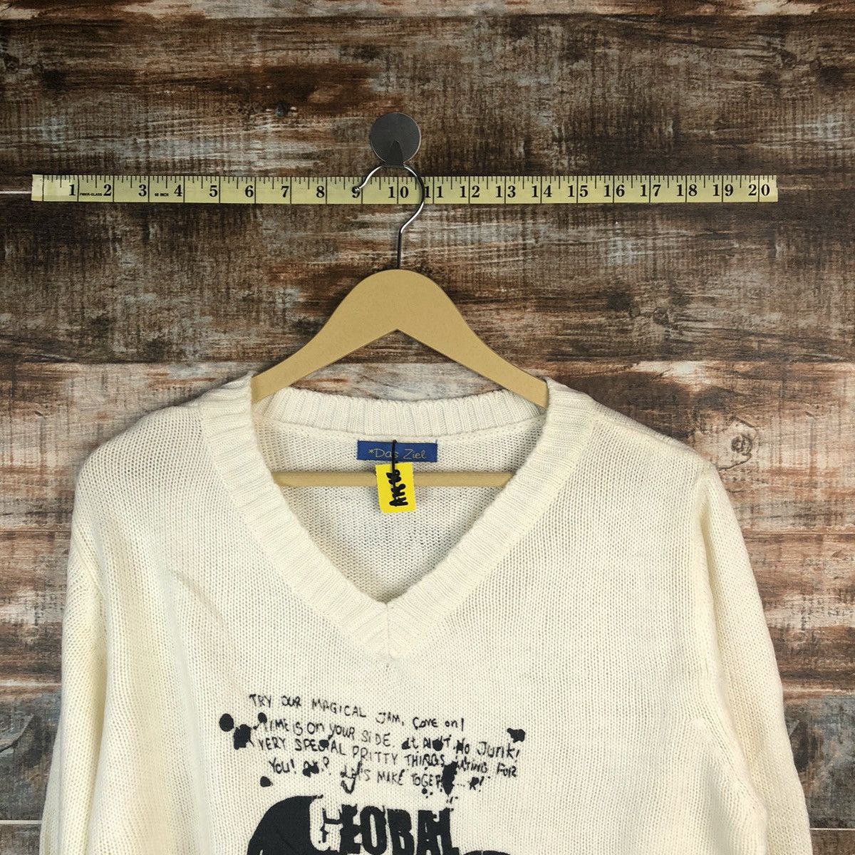 Japanese Brand Das Ziel White skull punk Knitwear #A1888 Size L / US 10 / IT 46 - 4 Thumbnail