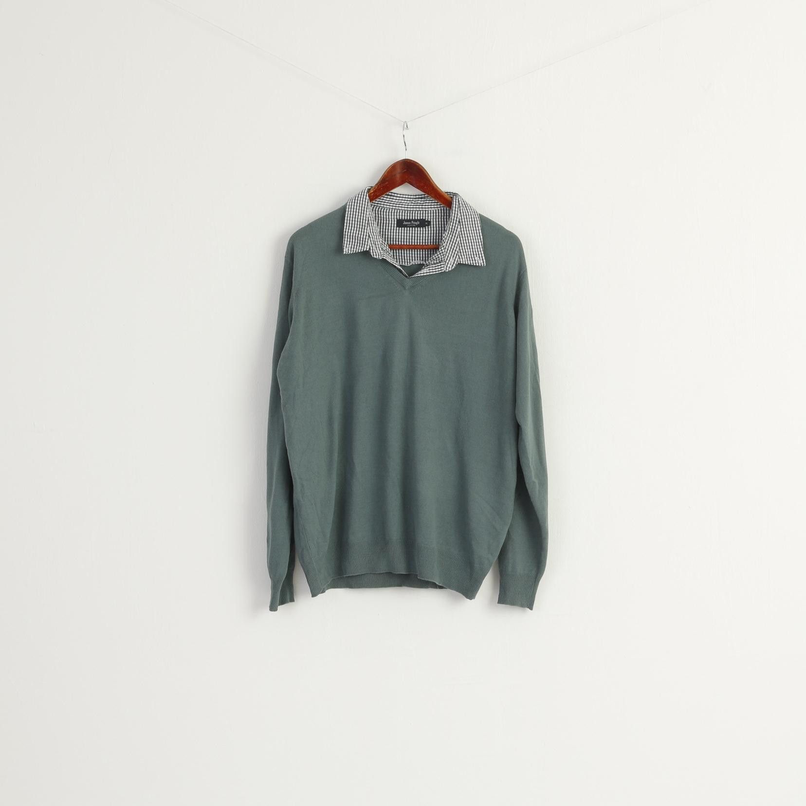 Vintage James Pringle Men XL Jumper Green Acrylic 7794 Size US XL / EU 56 / 4 - 1 Thumbnail