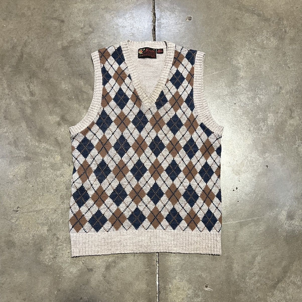 Vintage Vintage 60s 70s Argyle Plaid Sweater Vest Pullover USA Made Size US S / EU 44-46 / 1 - 1 Thumbnail