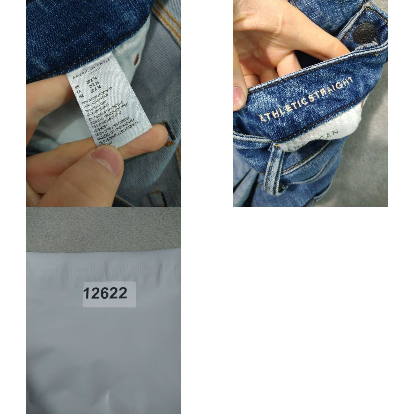 American Eagle Outfitters American Eagle Outfitters Jeans Mens 30x36 Athletic Straight Distressed Blue Denim Airflex Medium Wash 5-Pocket Mens Jeans Size US 30 / EU 46 - 8 Thumbnail