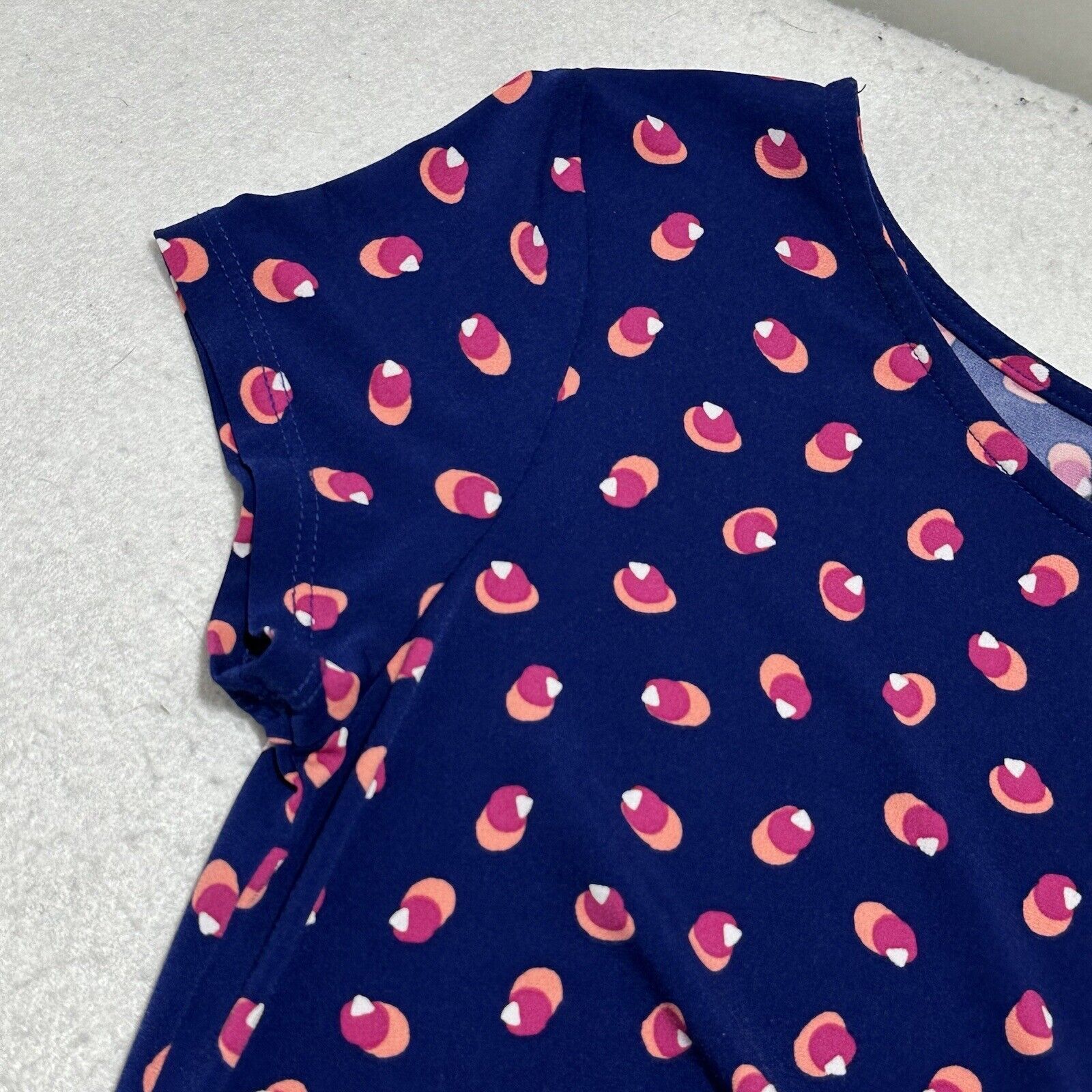 Other Leota Medium Madison Faux Wrap Dress Navy Blue Pink Stretch Size M / US 6-8 / IT 42-44 - 6 Thumbnail