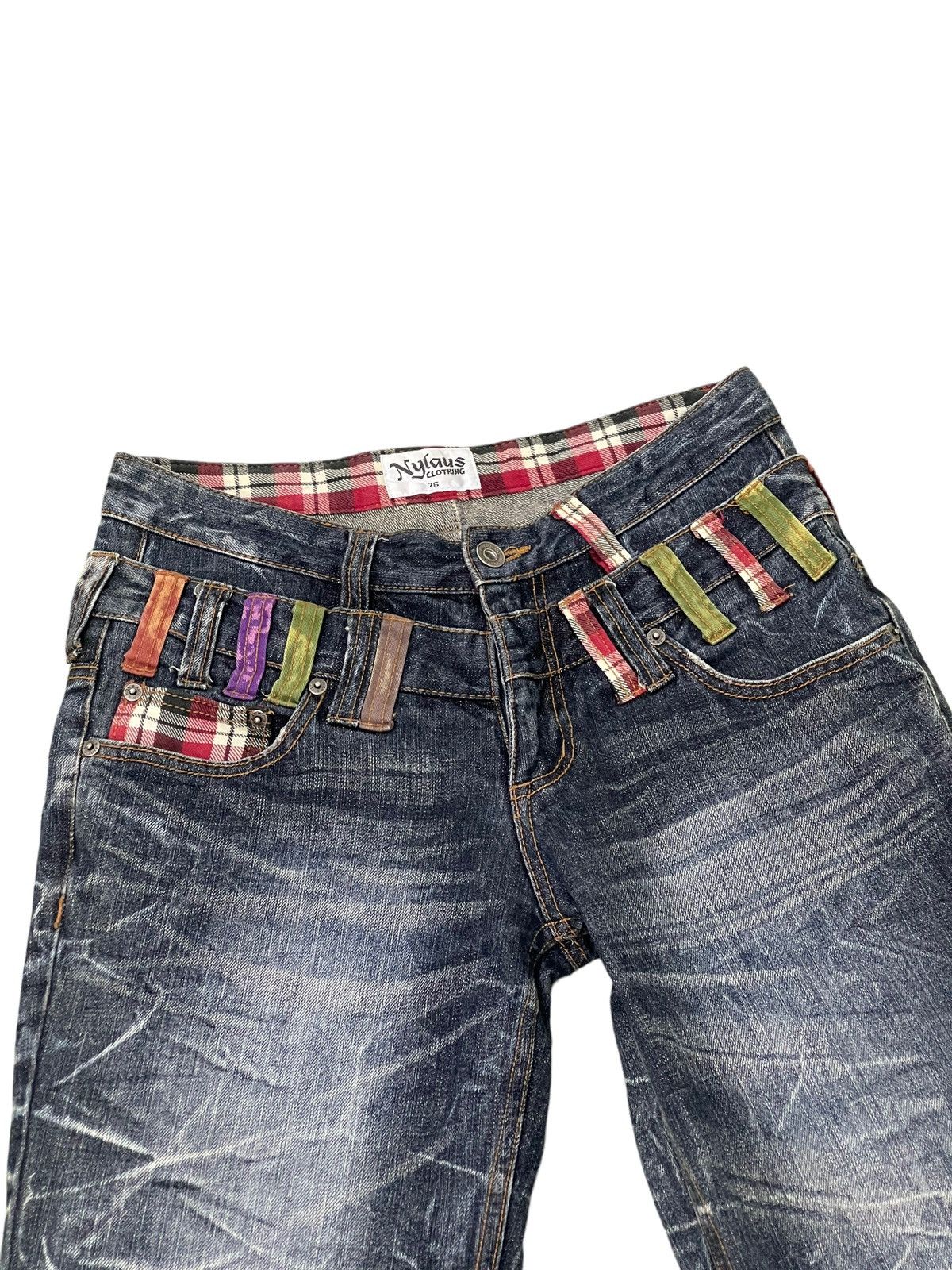 Japanese Brand Double Waist Jeans Nylaus Honeycomb Faded Straight Cut 8🟦5 Size US 30 / EU 46 - 16 Thumbnail