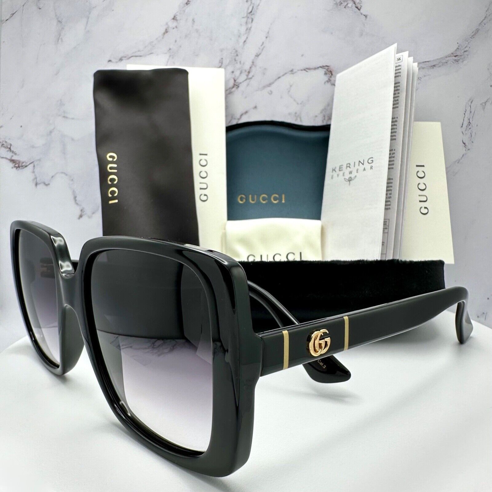 Gucci New Gucci Sunglasses Black Square Size ONE SIZE - 12 Thumbnail