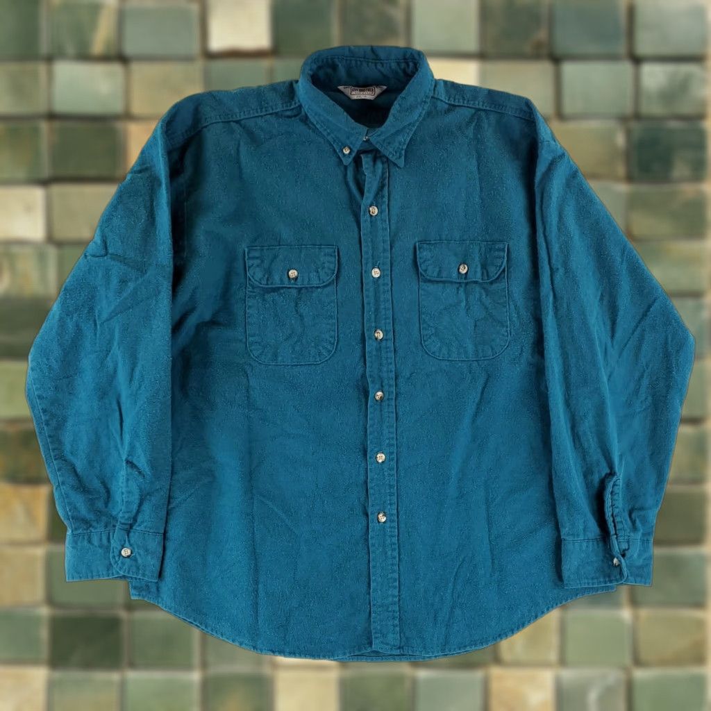 Vintage VINTAGE Five Brother Shirt Green Long Sleeve 2XL Chamois Button Up Mens 70s 80s Size US XXL / EU 58 / 5 - 1 Thumbnail