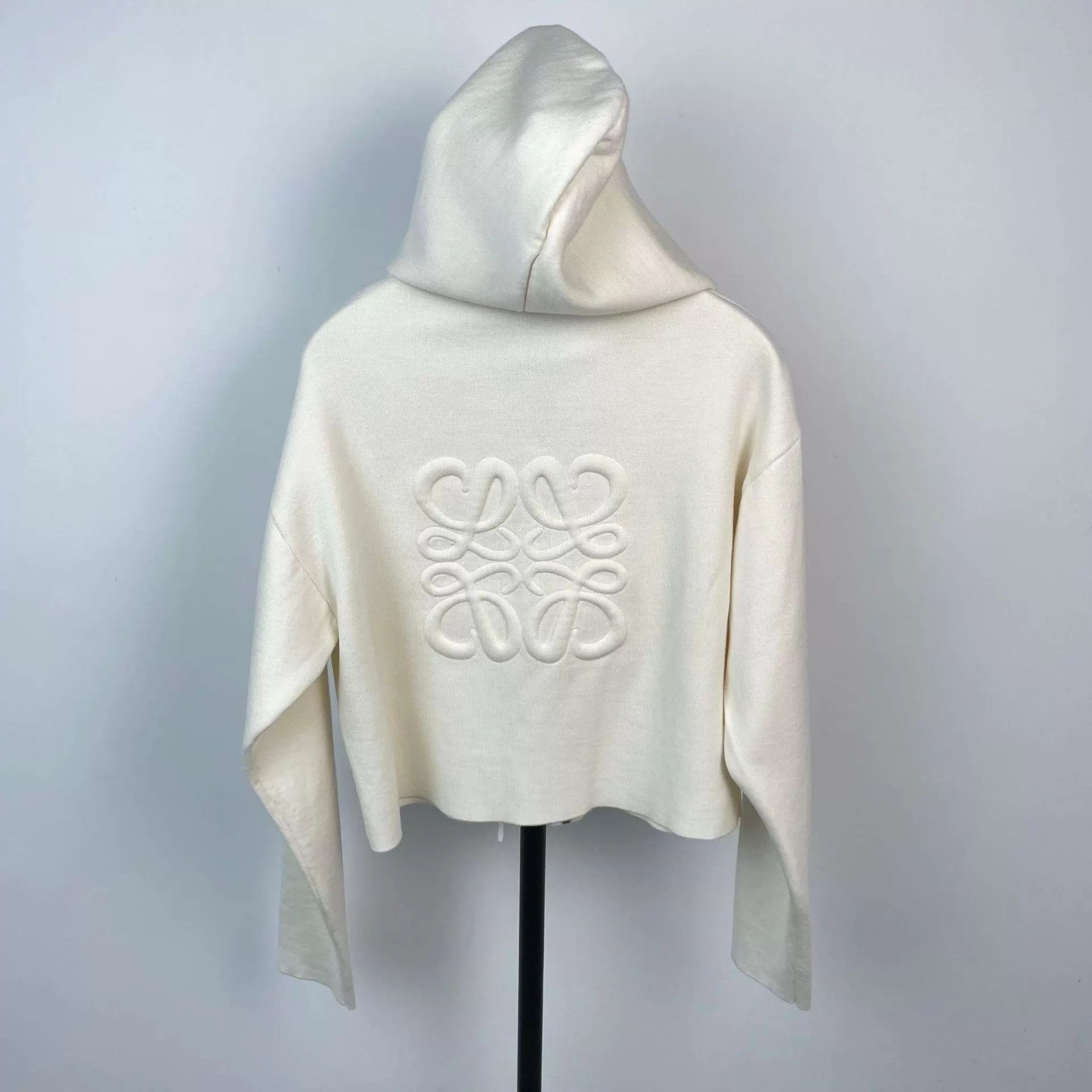 Loewe Loewe 97% New Wool Knit Hoodie S Cream White Size S / US 4 / IT 40 - 2 Thumbnail