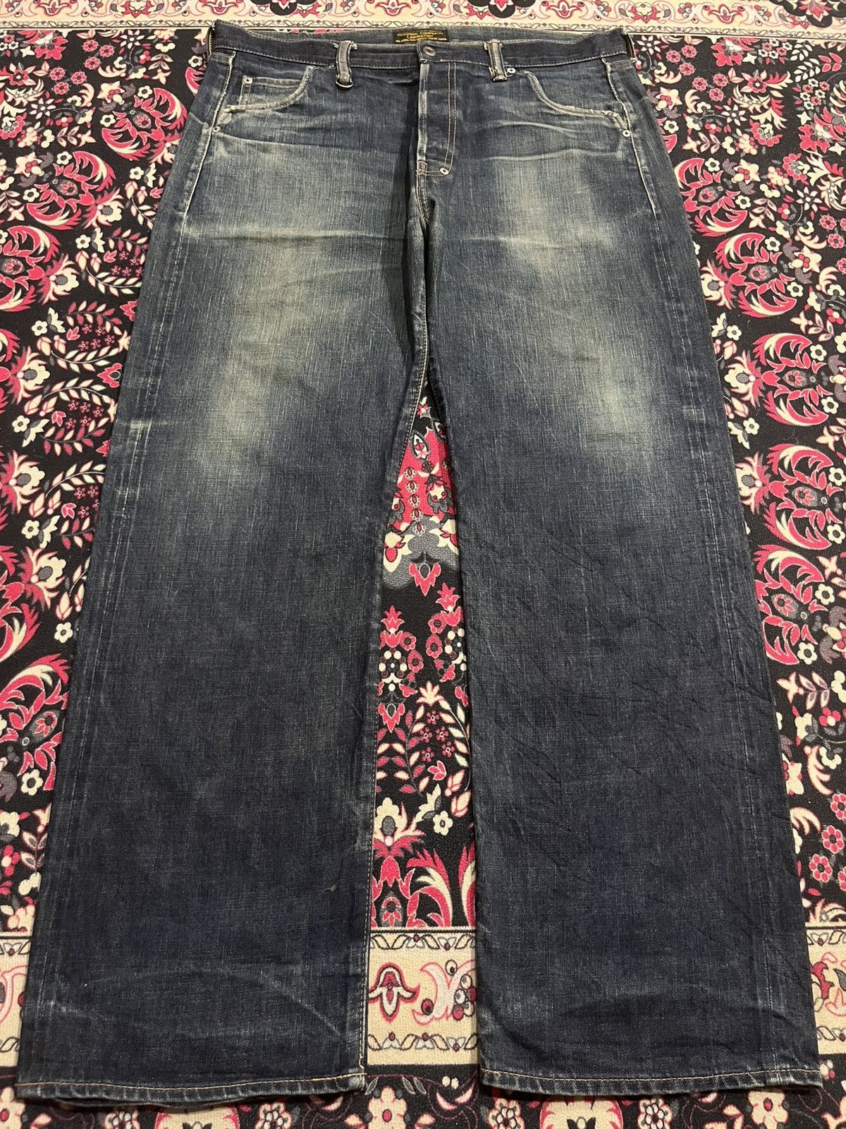 Evisu ⚡️Selvedge⚡️Vintage Japan Brand Nitraid Dark Blue Loose Jeans Size US 37 - 3 Thumbnail