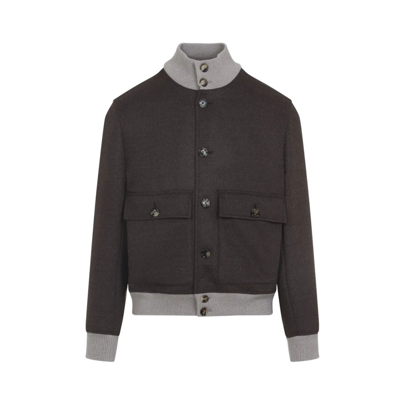 Brunello Cucinelli BRUNELLO CUCINELLI $6450 Wool Double Cloth Bomber Jacket New Size US L / EU 52-54 / 3 - 1 Thumbnail